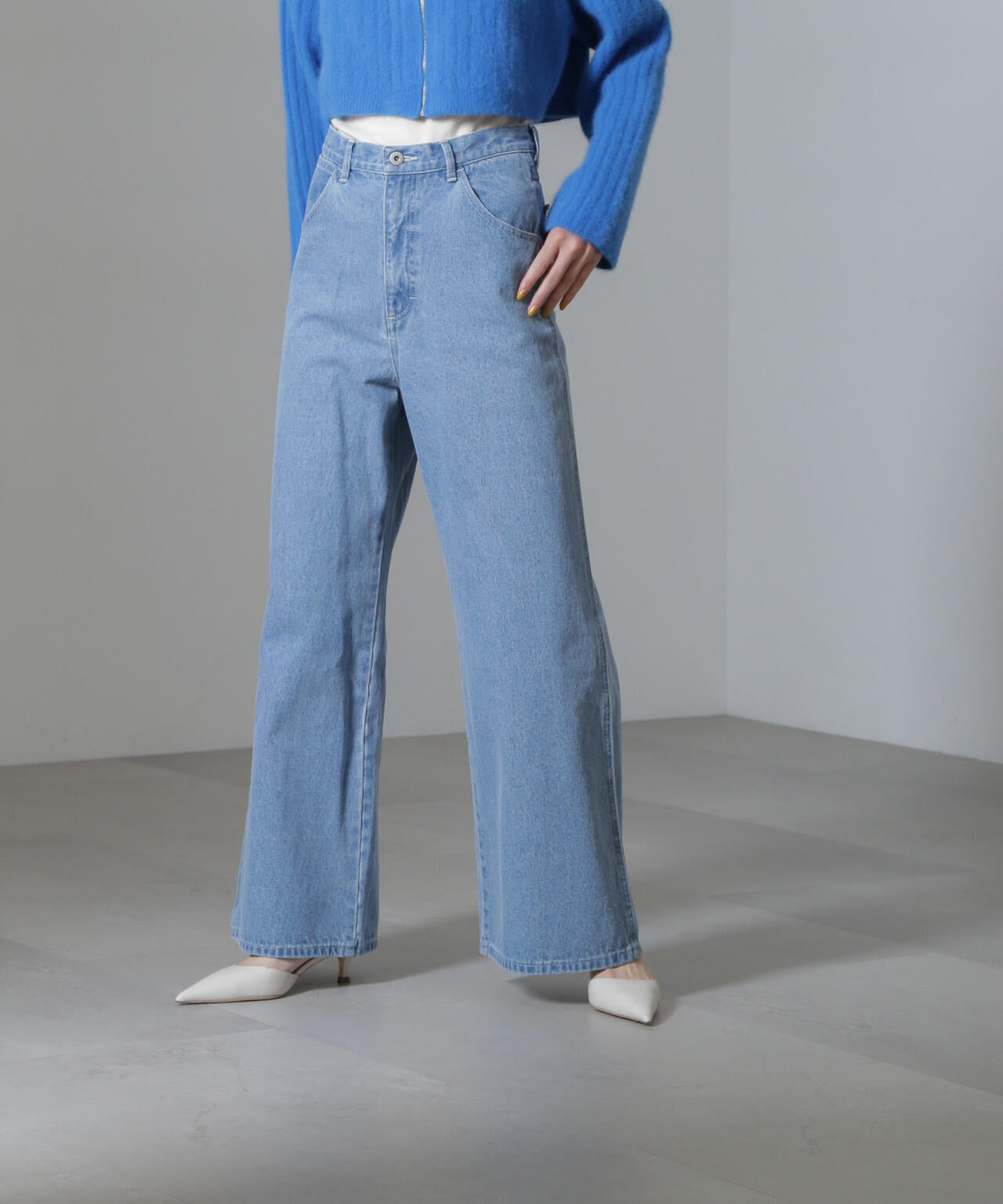 ハイウエストワイドデニムパンツ 6734227307