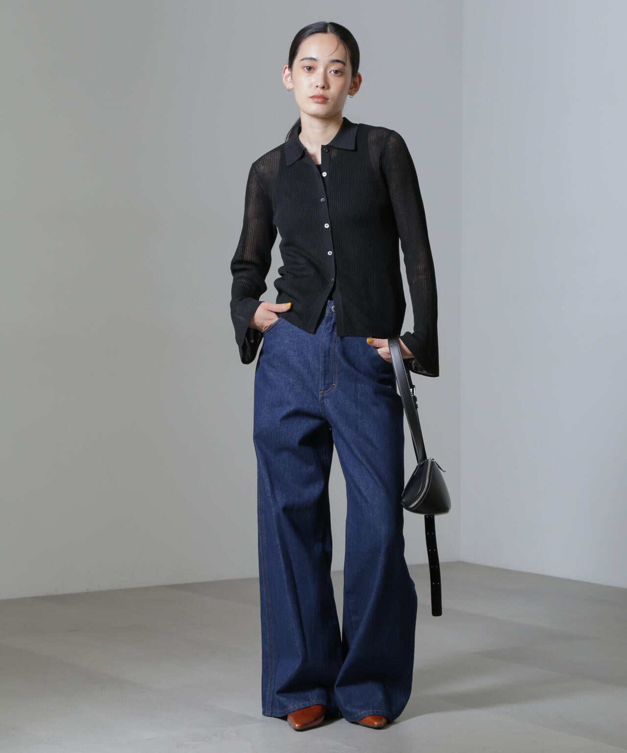 ハイウエストワイドデニムパンツ 6734227307