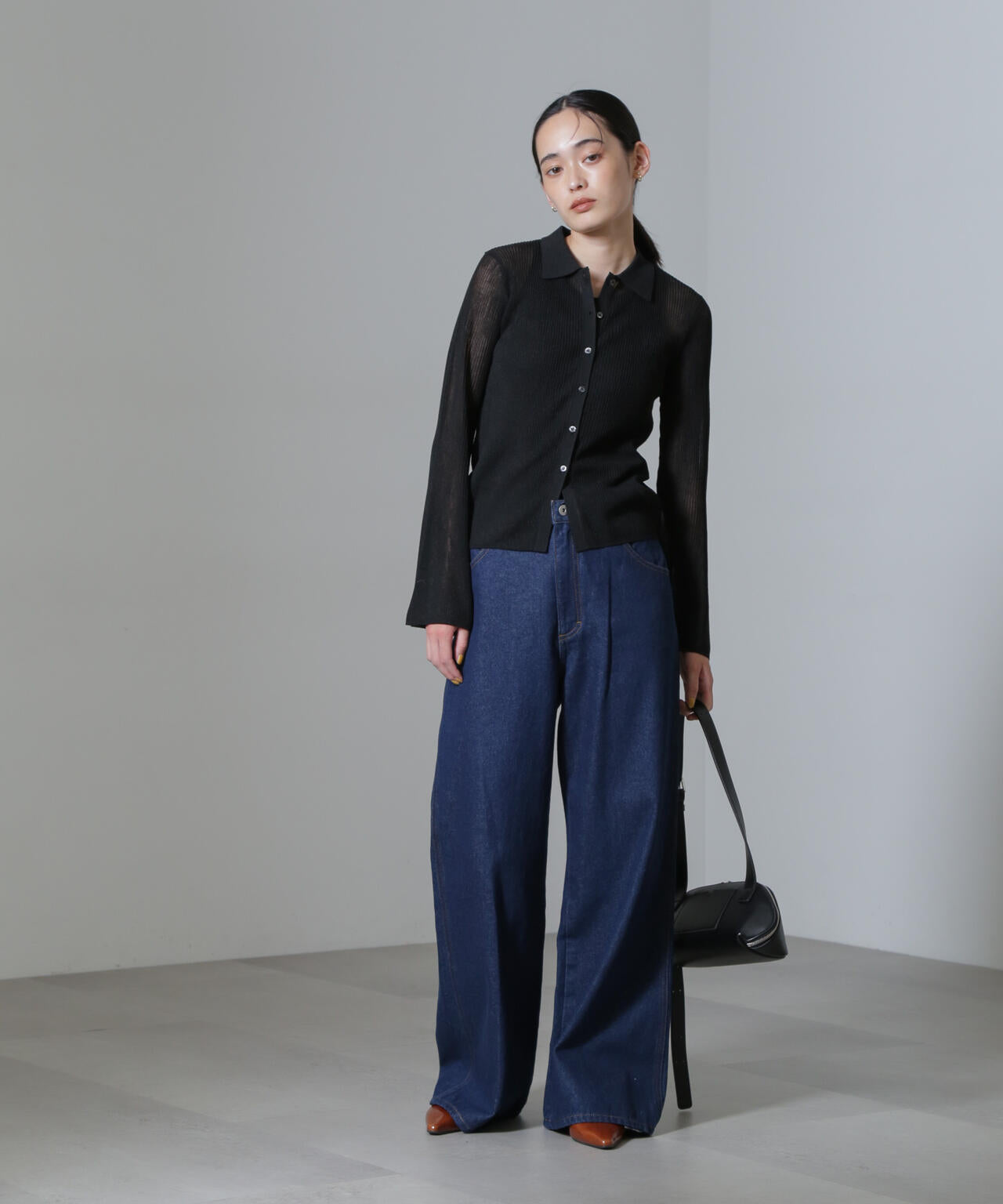 ハイウエストワイドデニムパンツ 6734227307