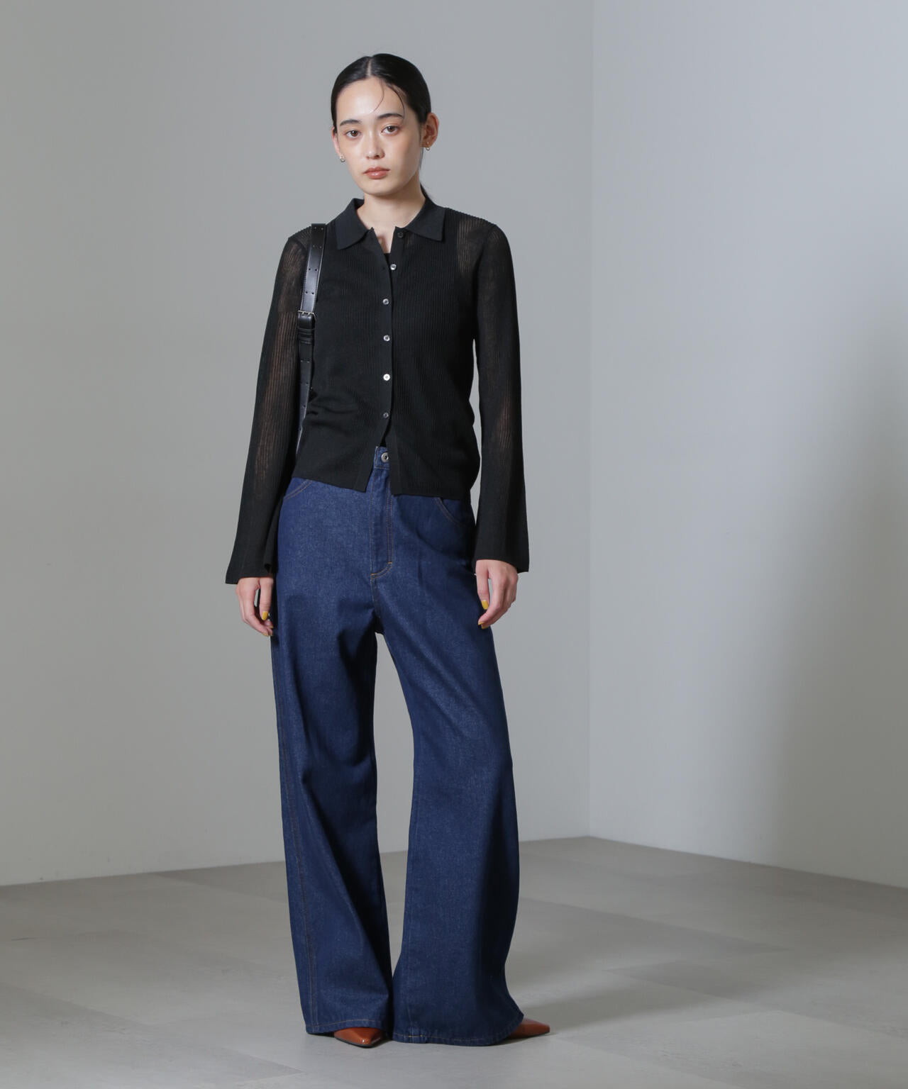 ハイウエストワイドデニムパンツ 6734227307