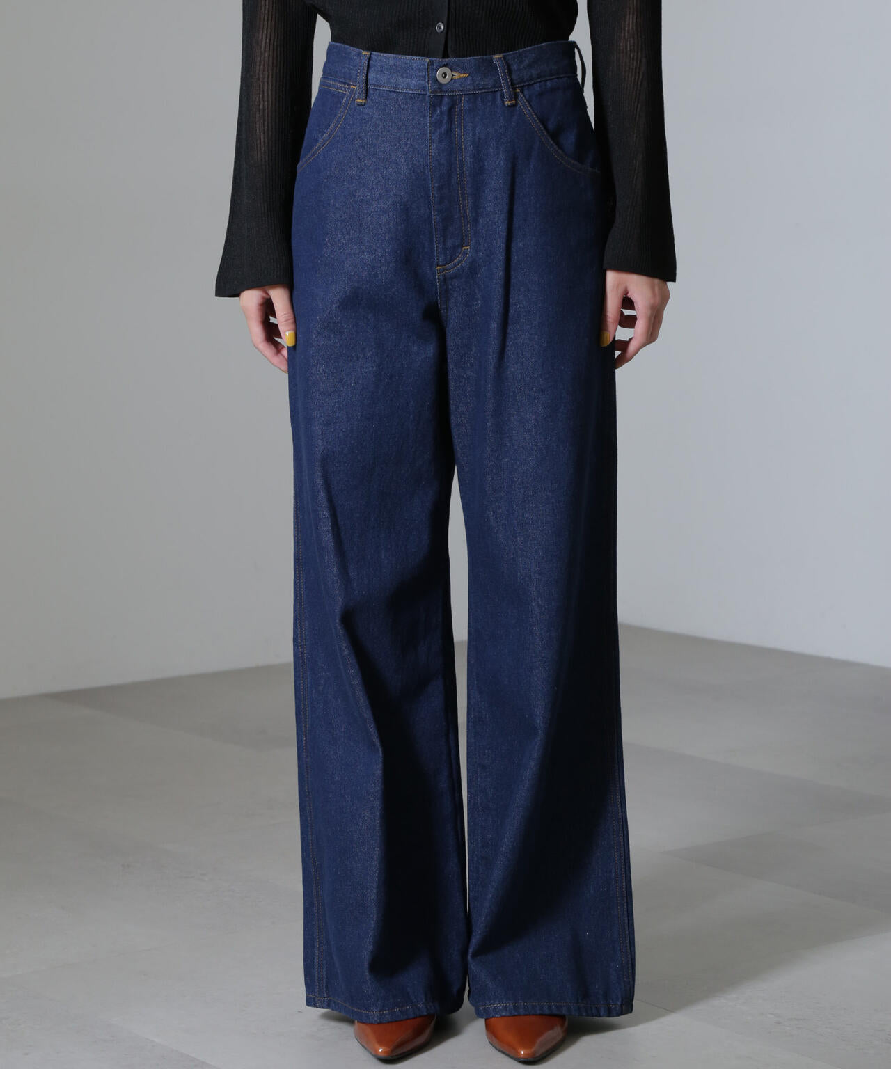 ハイウエストワイドデニムパンツ 6734227307