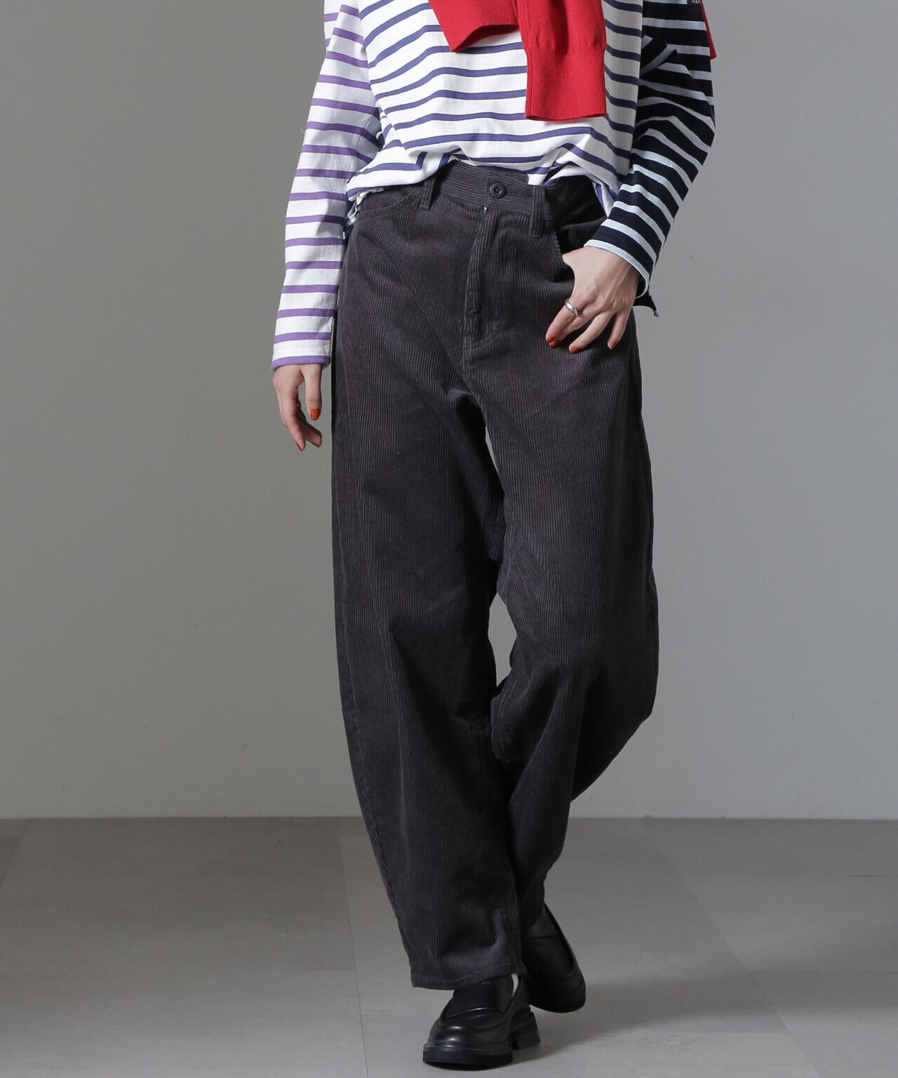 コーデュロイワイドカーブパンツ(セットアップ可) 6734227324