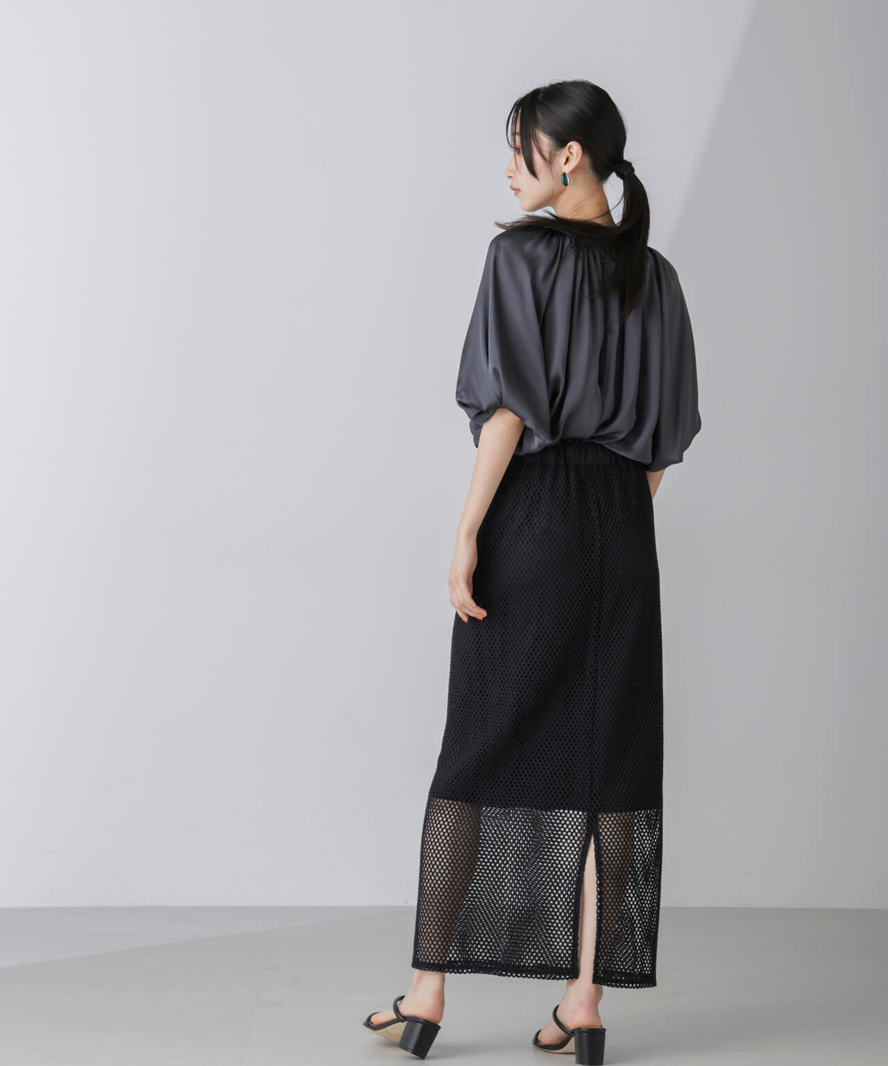 メッシュレースナロースカート 6734230304