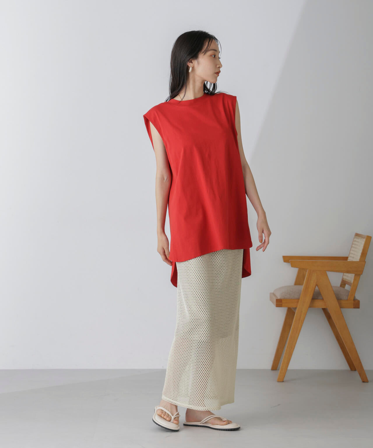 メッシュレースナロースカート 6734230304