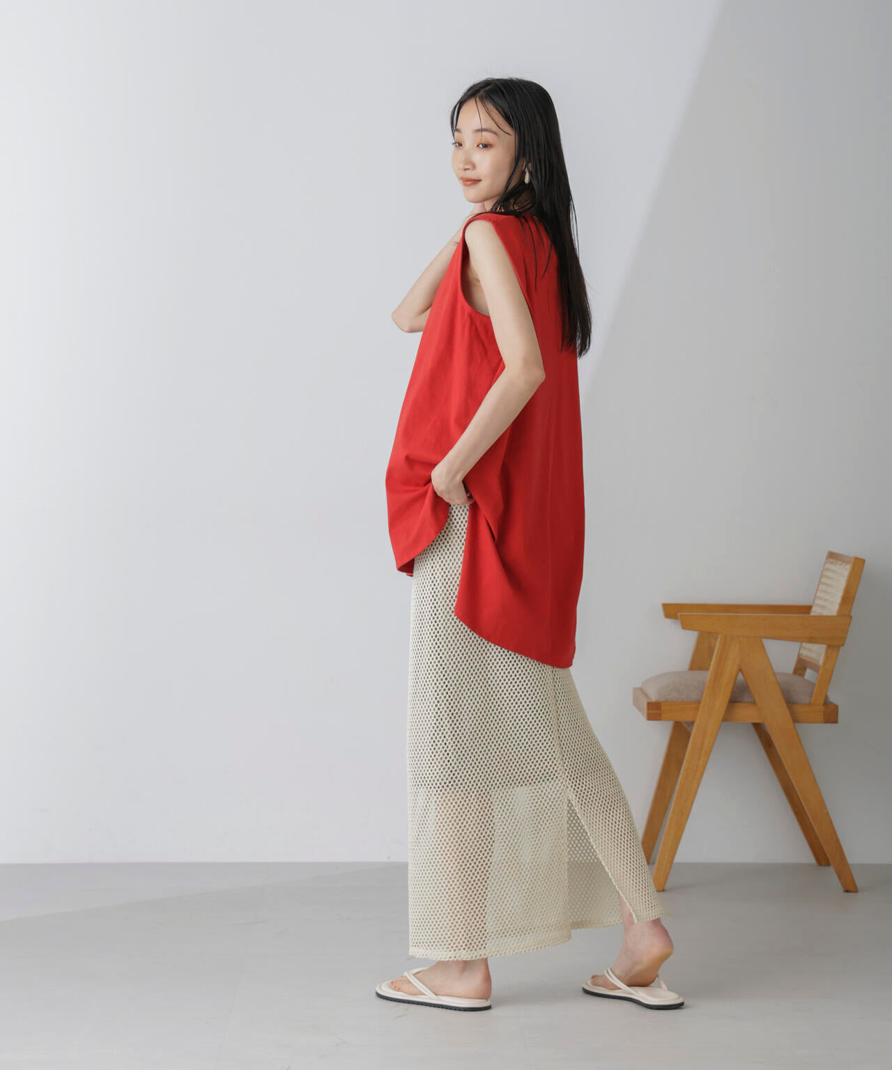 メッシュレースナロースカート 6734230304