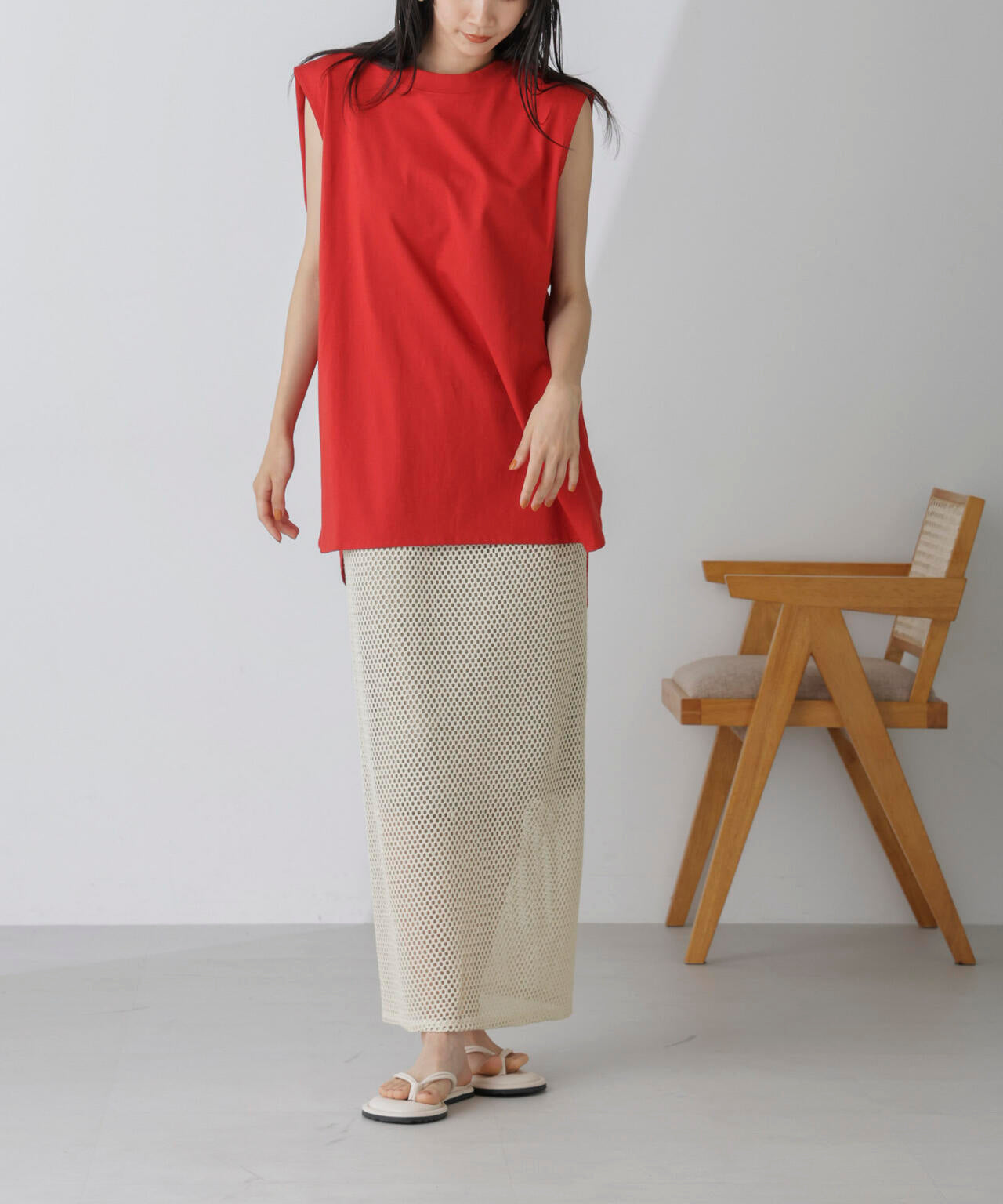 メッシュレースナロースカート 6734230304