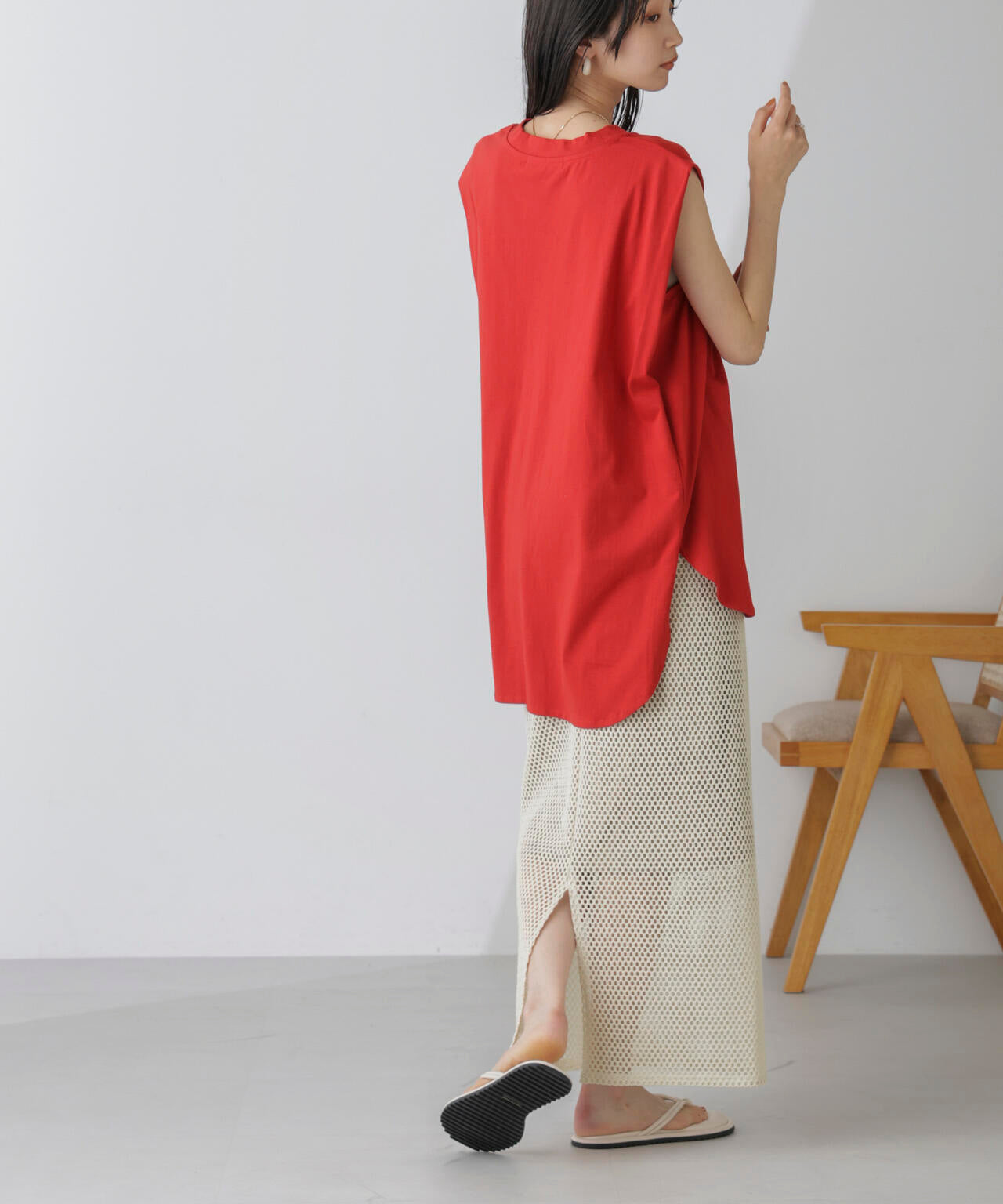 メッシュレースナロースカート 6734230304