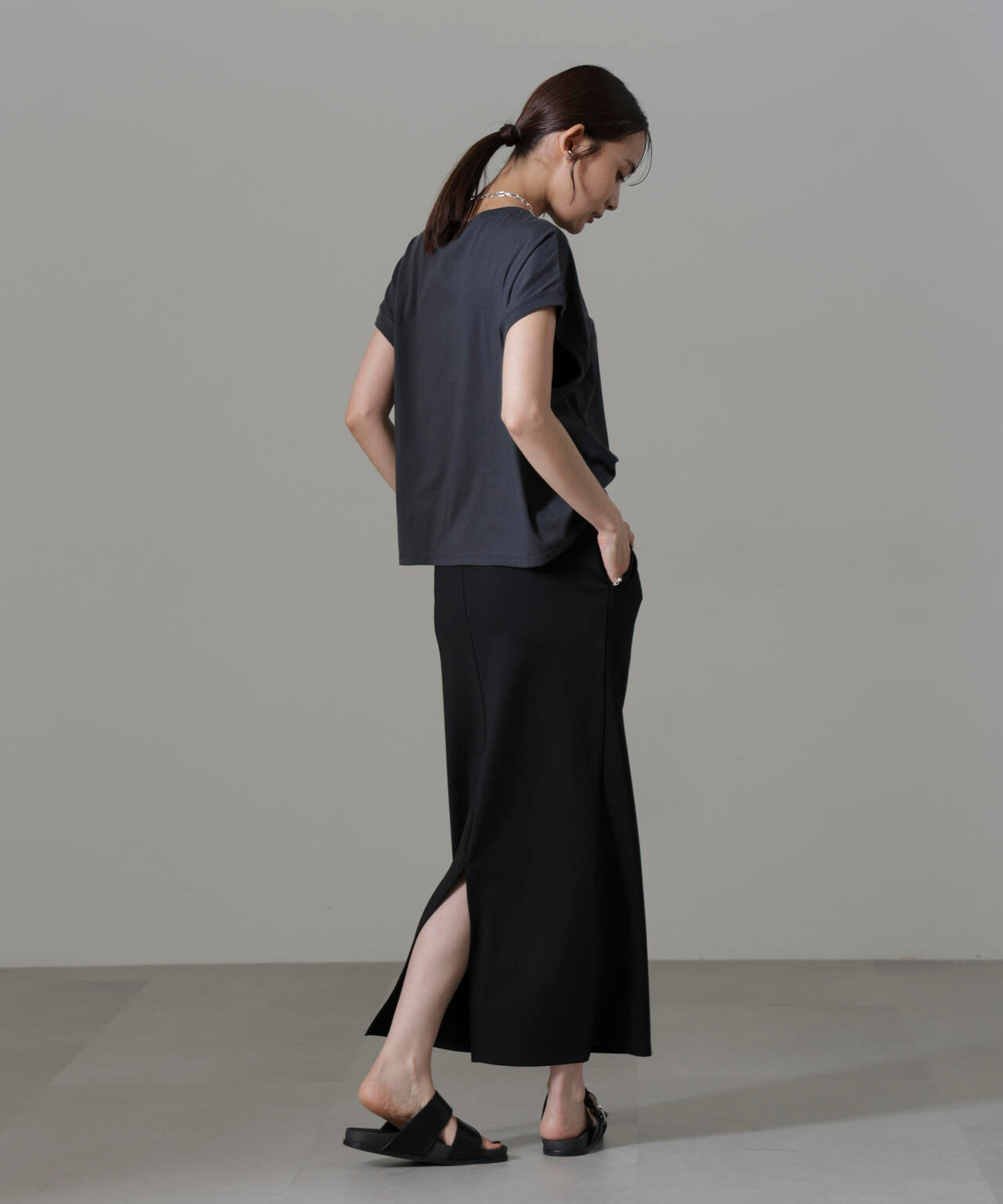 ポンチカットIラインマキシスカート 6734230309