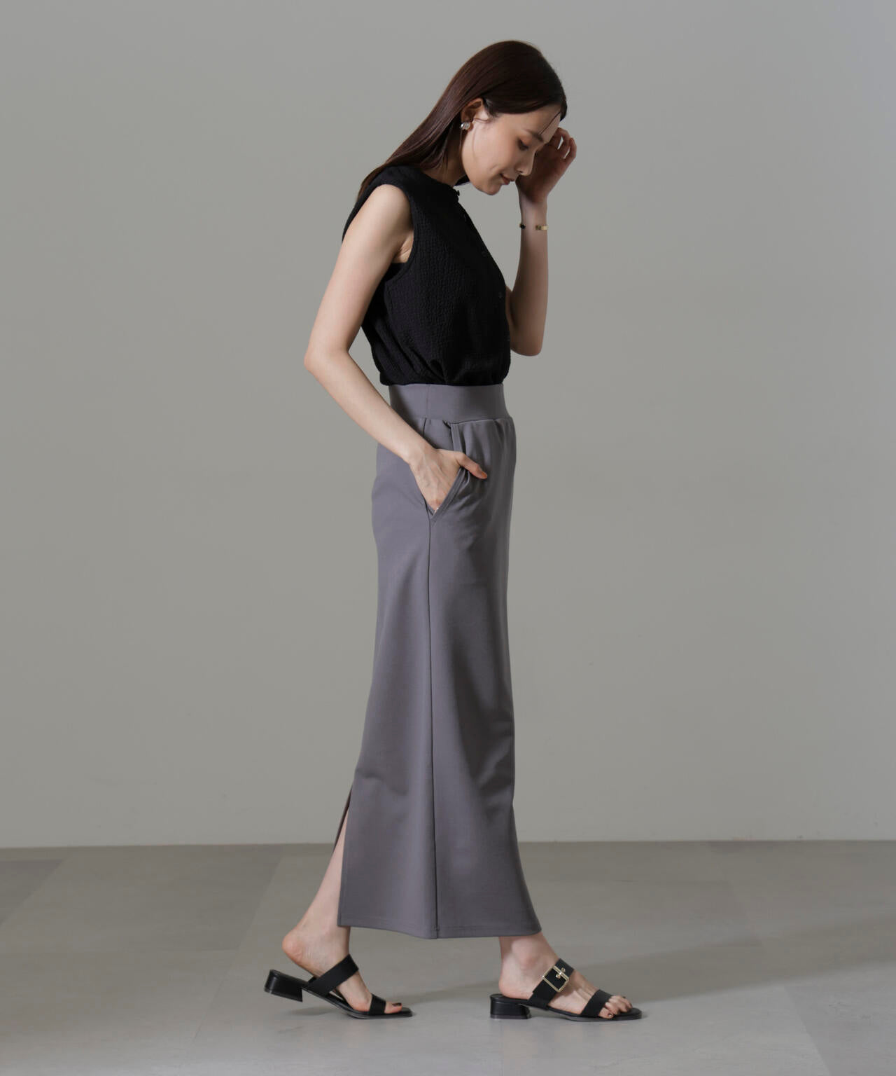 ポンチカットIラインマキシスカート 6734230309