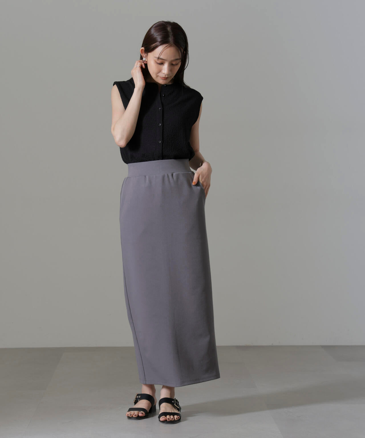 ポンチカットIラインマキシスカート 6734230309