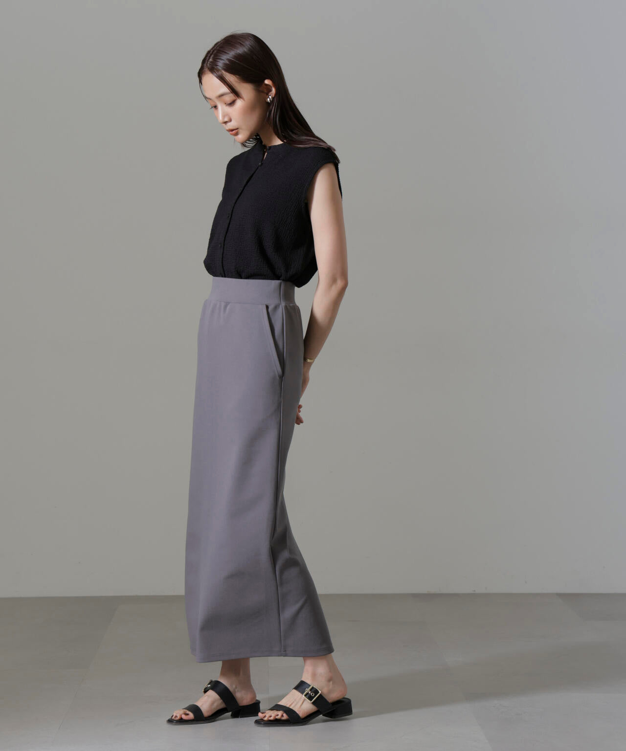 ポンチカットIラインマキシスカート 6734230309