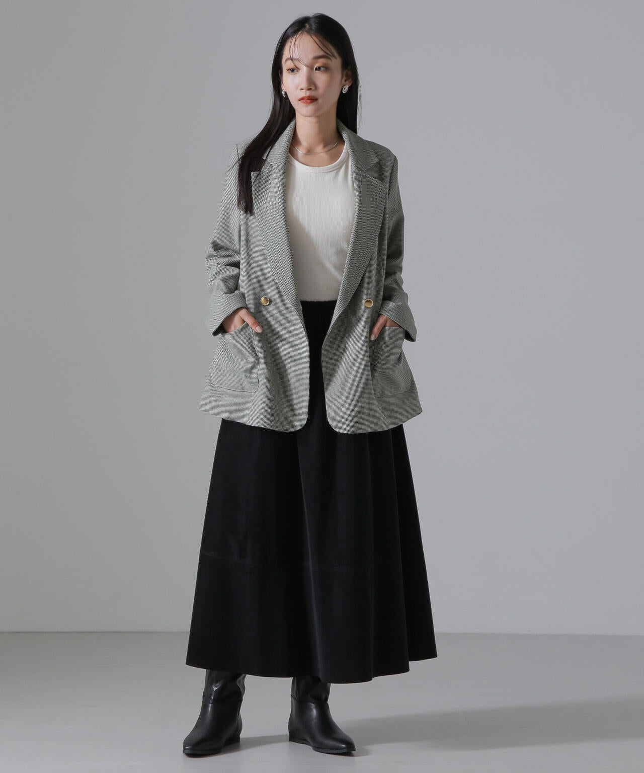 ピーチフェイクレザーボリュームスカート(セットアップ可) 6734230310