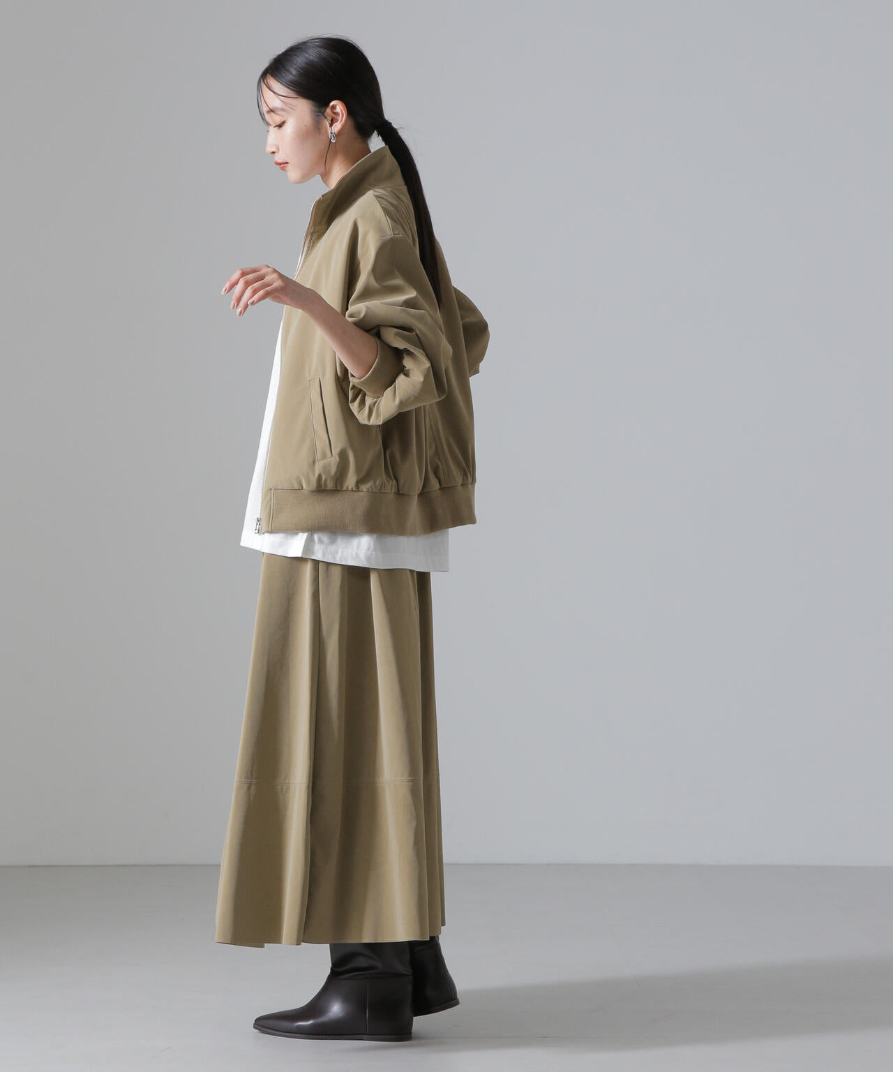 ピーチフェイクレザーボリュームスカート(セットアップ可) 6734230310