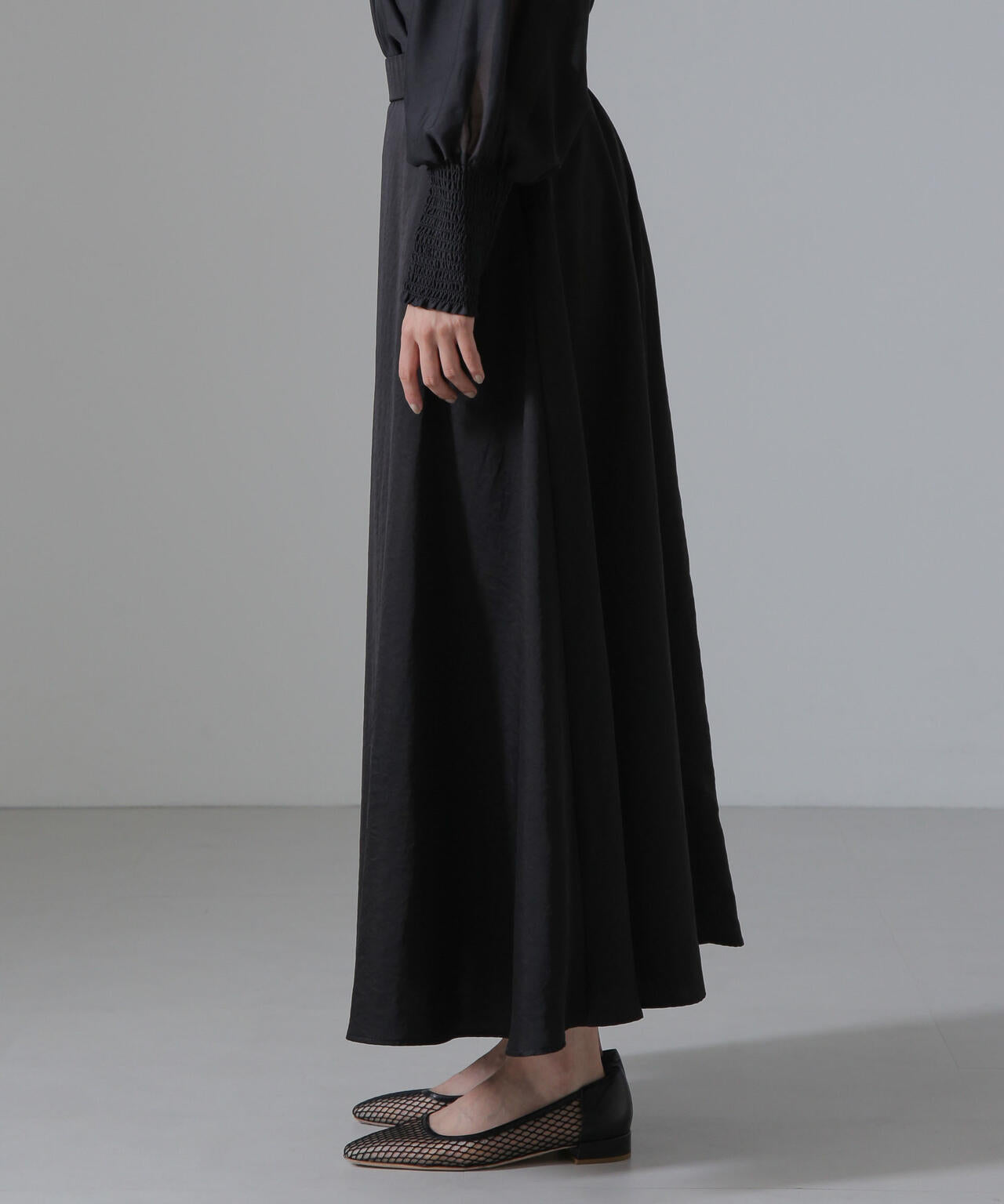 ヴィンテージサテンフレアロングスカート(セットアップ可) 6734230312