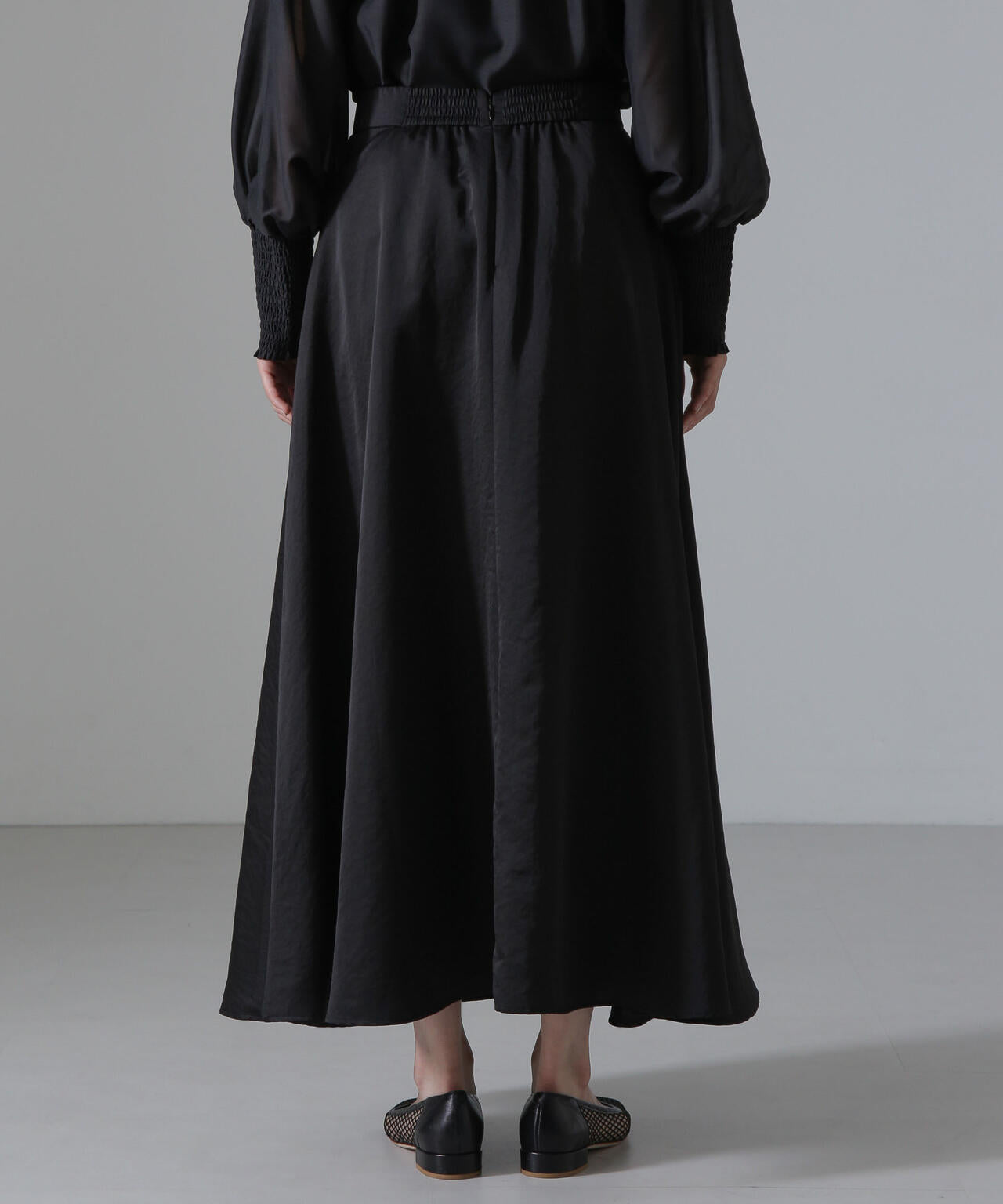 ヴィンテージサテンフレアロングスカート(セットアップ可) 6734230312