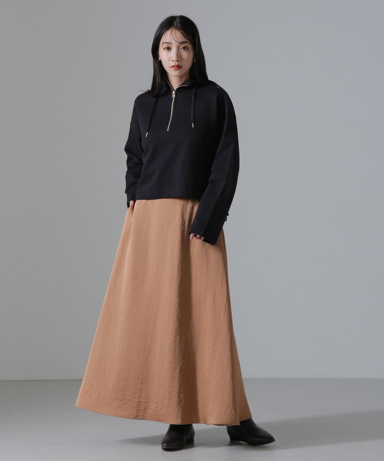 ヴィンテージサテンフレアロングスカート(セットアップ可) 6734230312