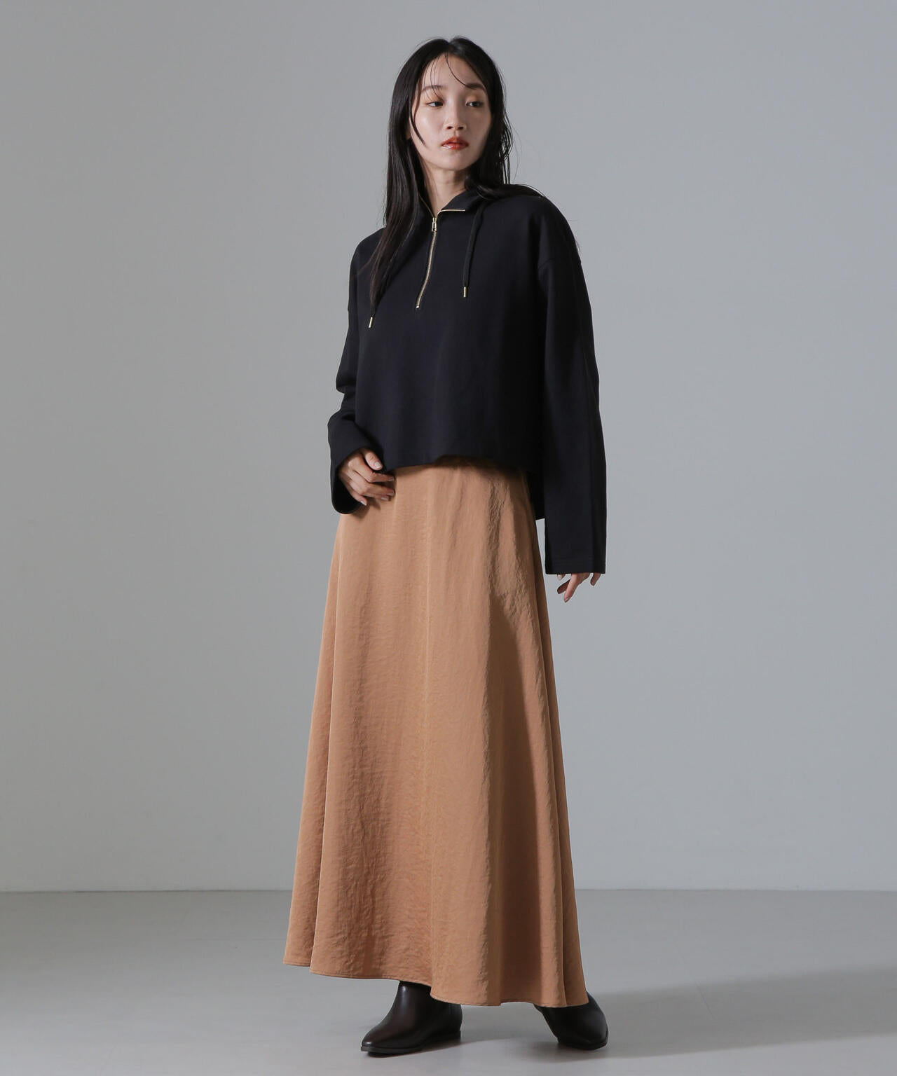 ヴィンテージサテンフレアロングスカート(セットアップ可) 6734230312