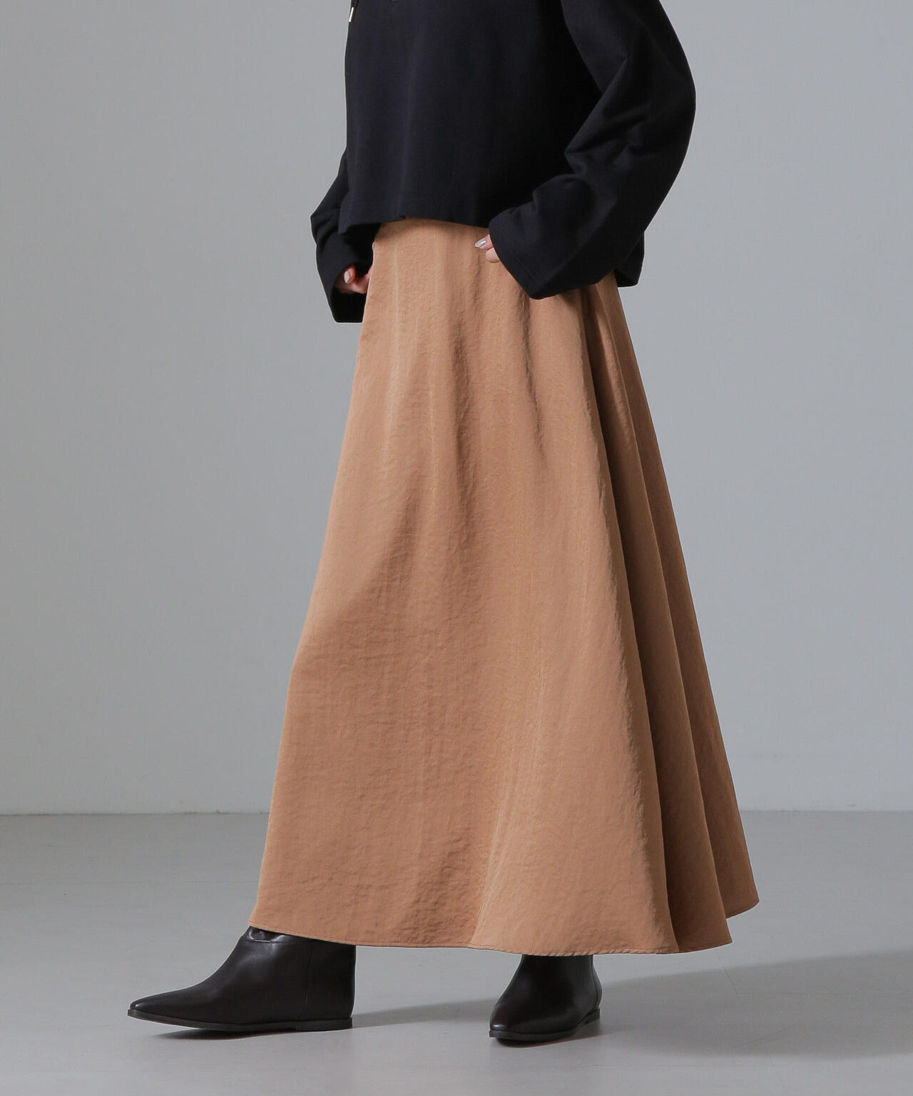 ヴィンテージサテンフレアロングスカート(セットアップ可) 6734230312