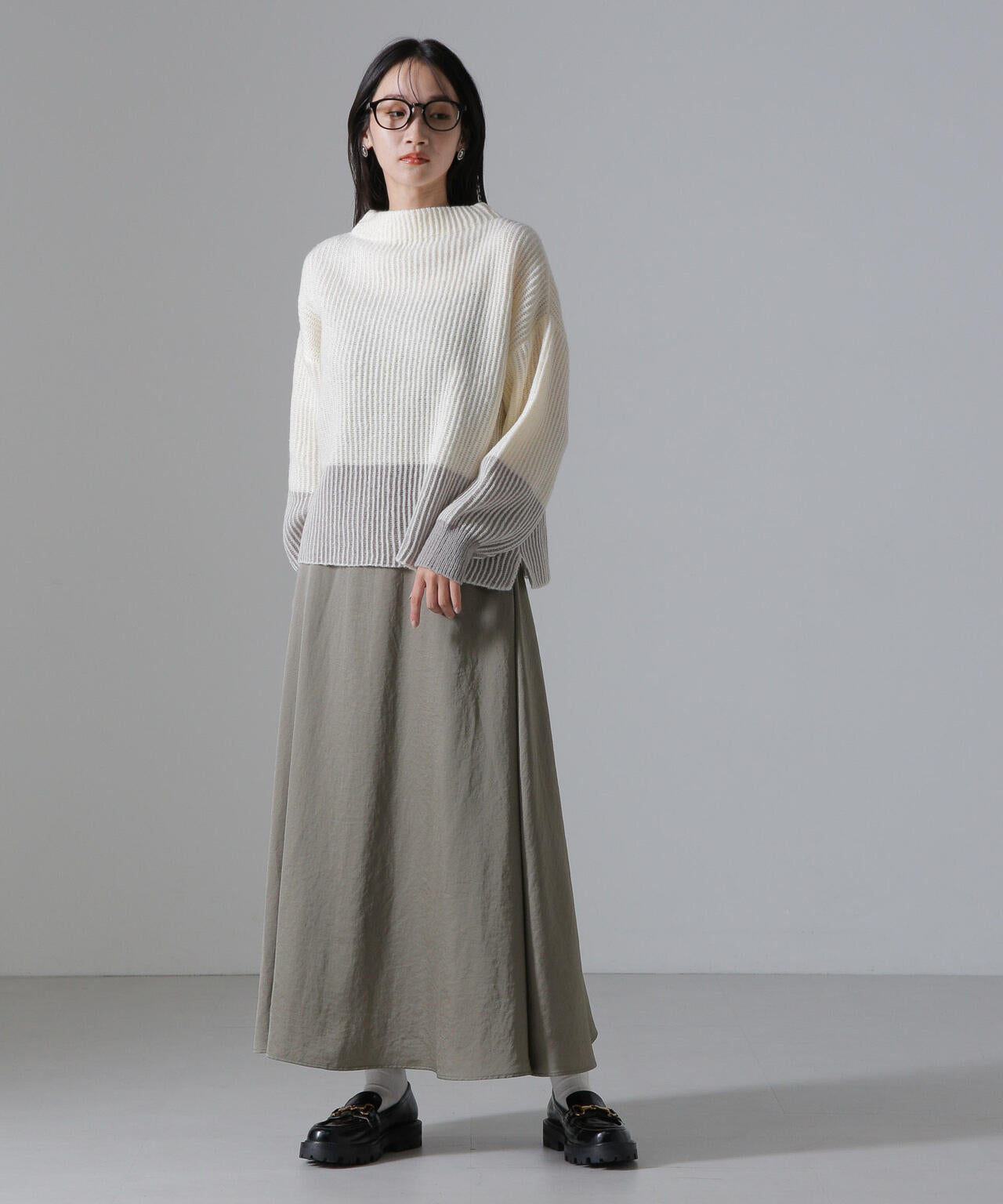 ヴィンテージサテンフレアロングスカート(セットアップ可) 6734230312