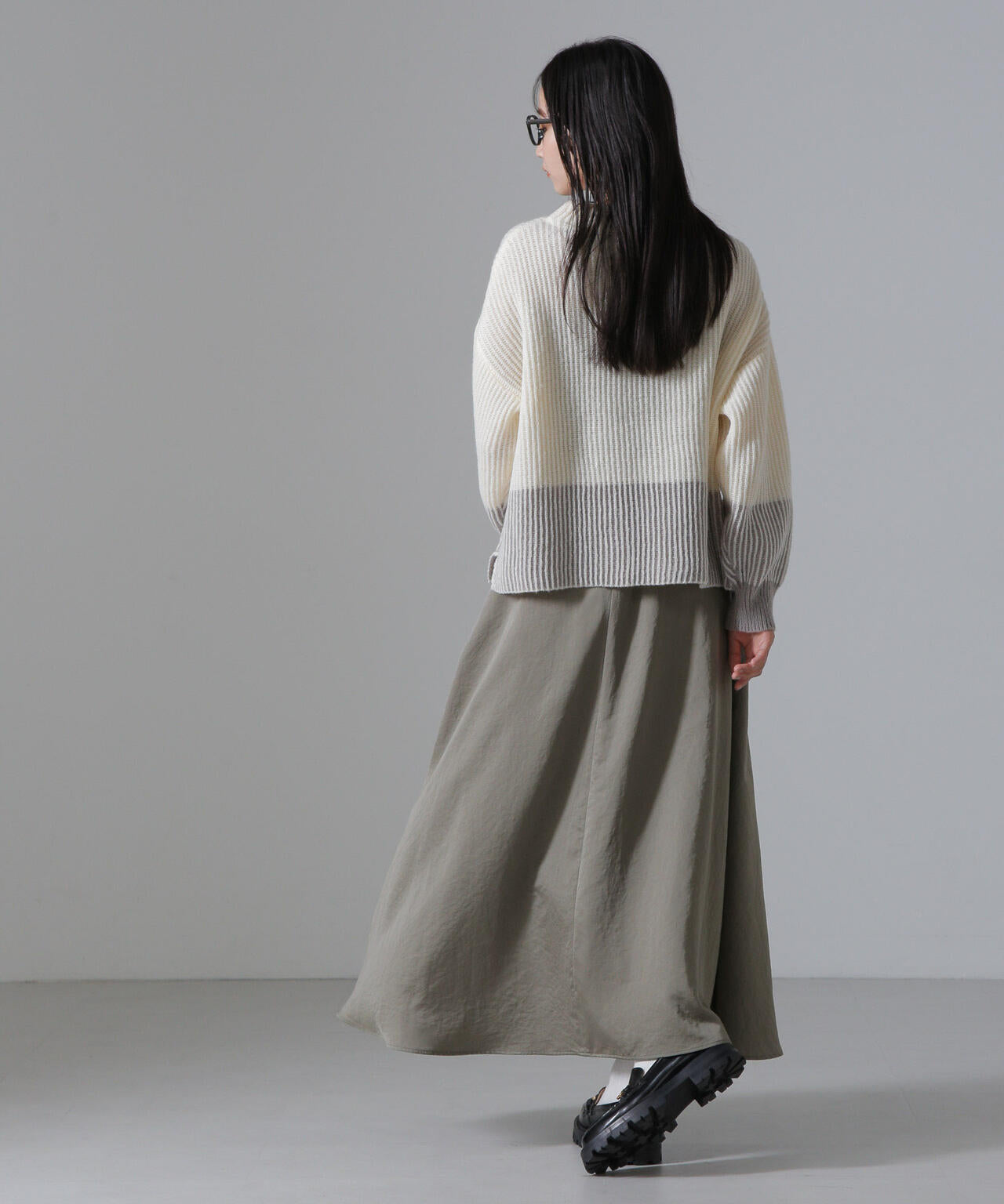 ヴィンテージサテンフレアロングスカート(セットアップ可) 6734230312