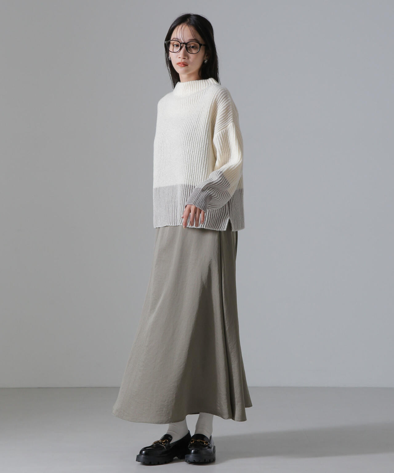 ヴィンテージサテンフレアロングスカート(セットアップ可) 6734230312