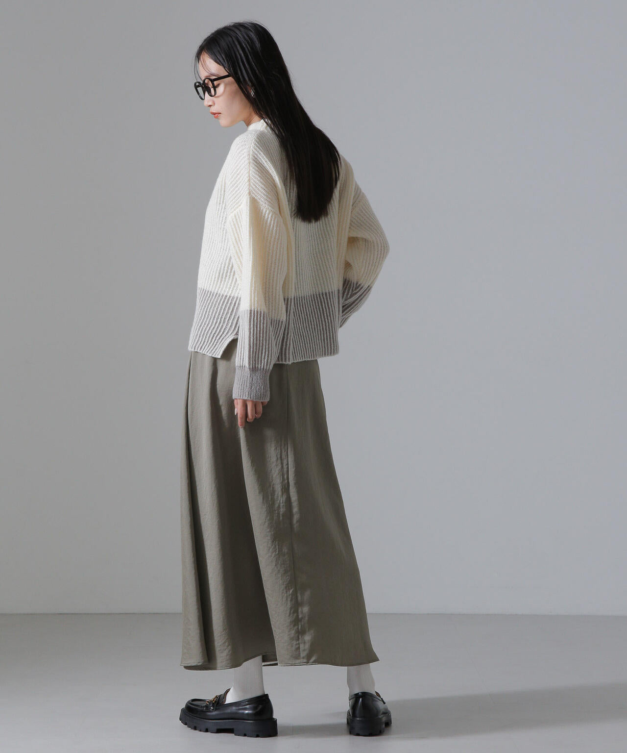 ヴィンテージサテンフレアロングスカート(セットアップ可) 6734230312