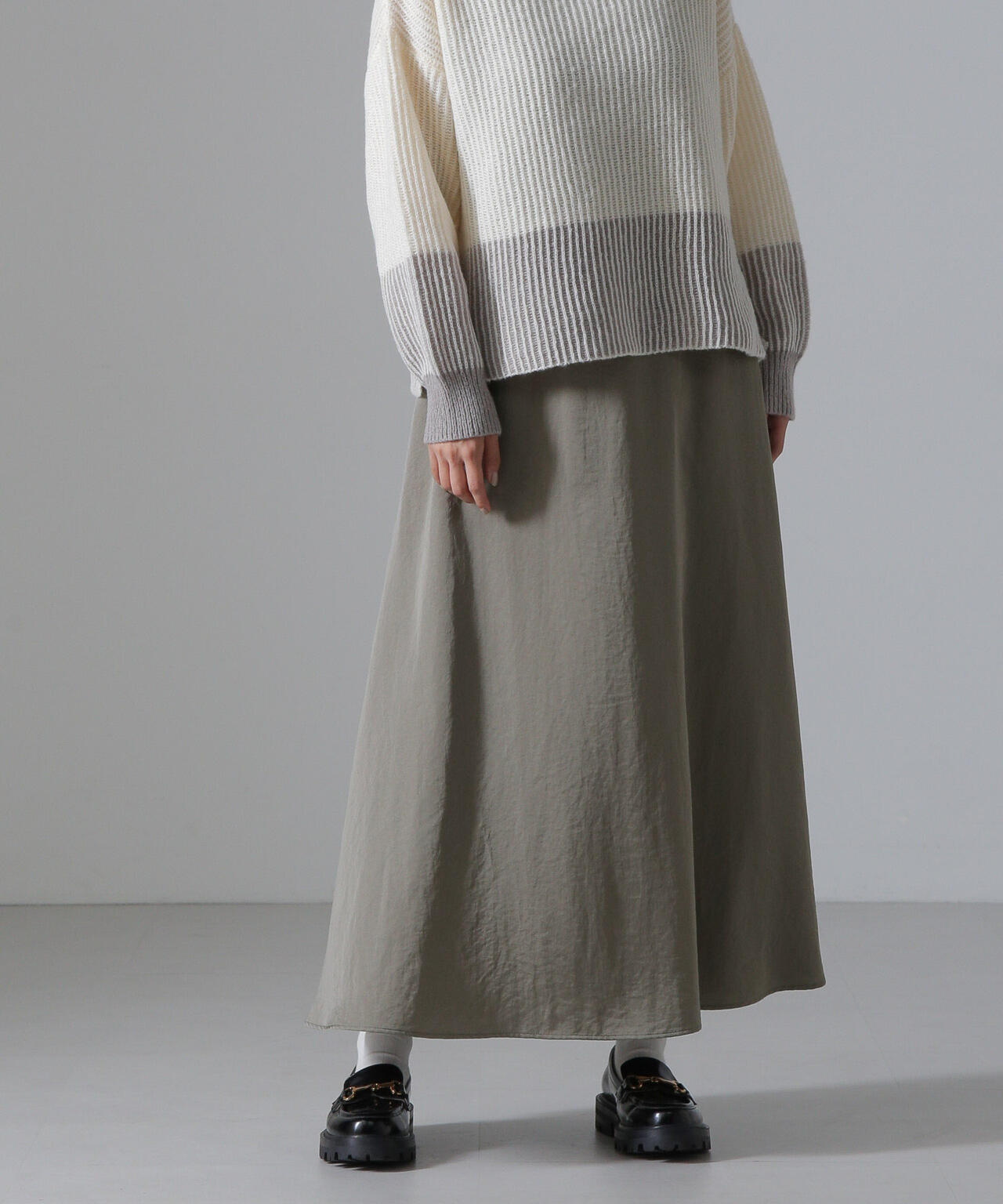 ヴィンテージサテンフレアロングスカート(セットアップ可) 6734230312