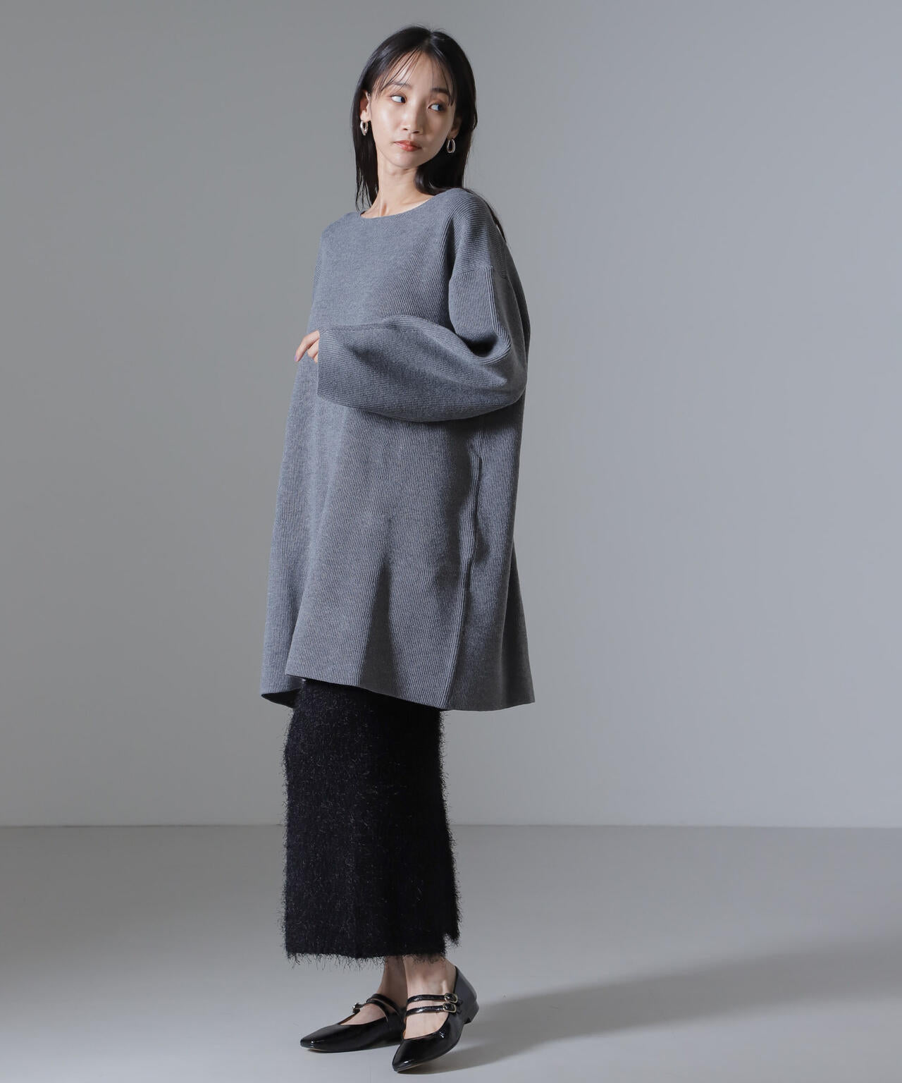 フェザーヤーンニットタイトスカート(セットアップ可) 6734230313