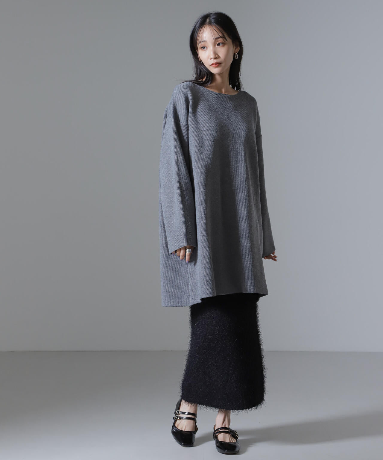 フェザーヤーンニットタイトスカート(セットアップ可) 6734230313