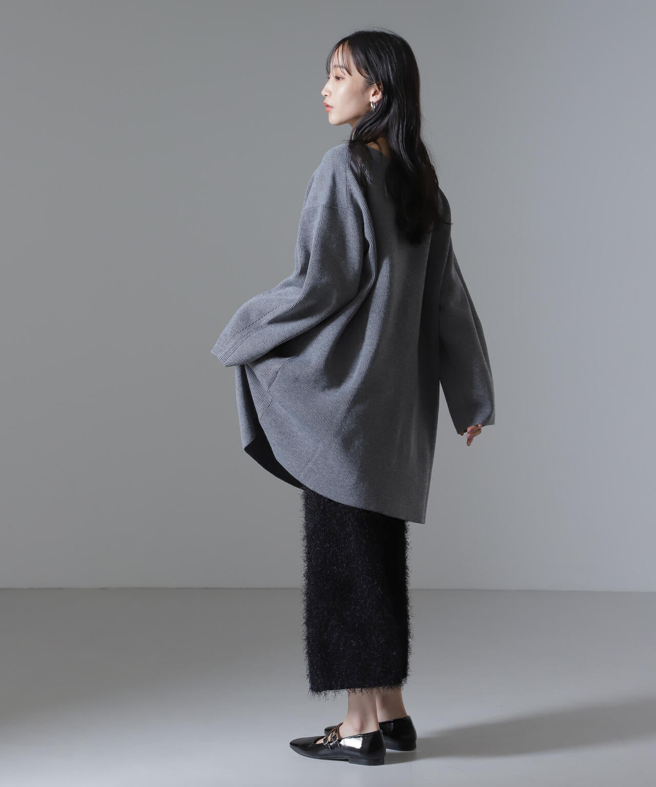 フェザーヤーンニットタイトスカート(セットアップ可) 6734230313