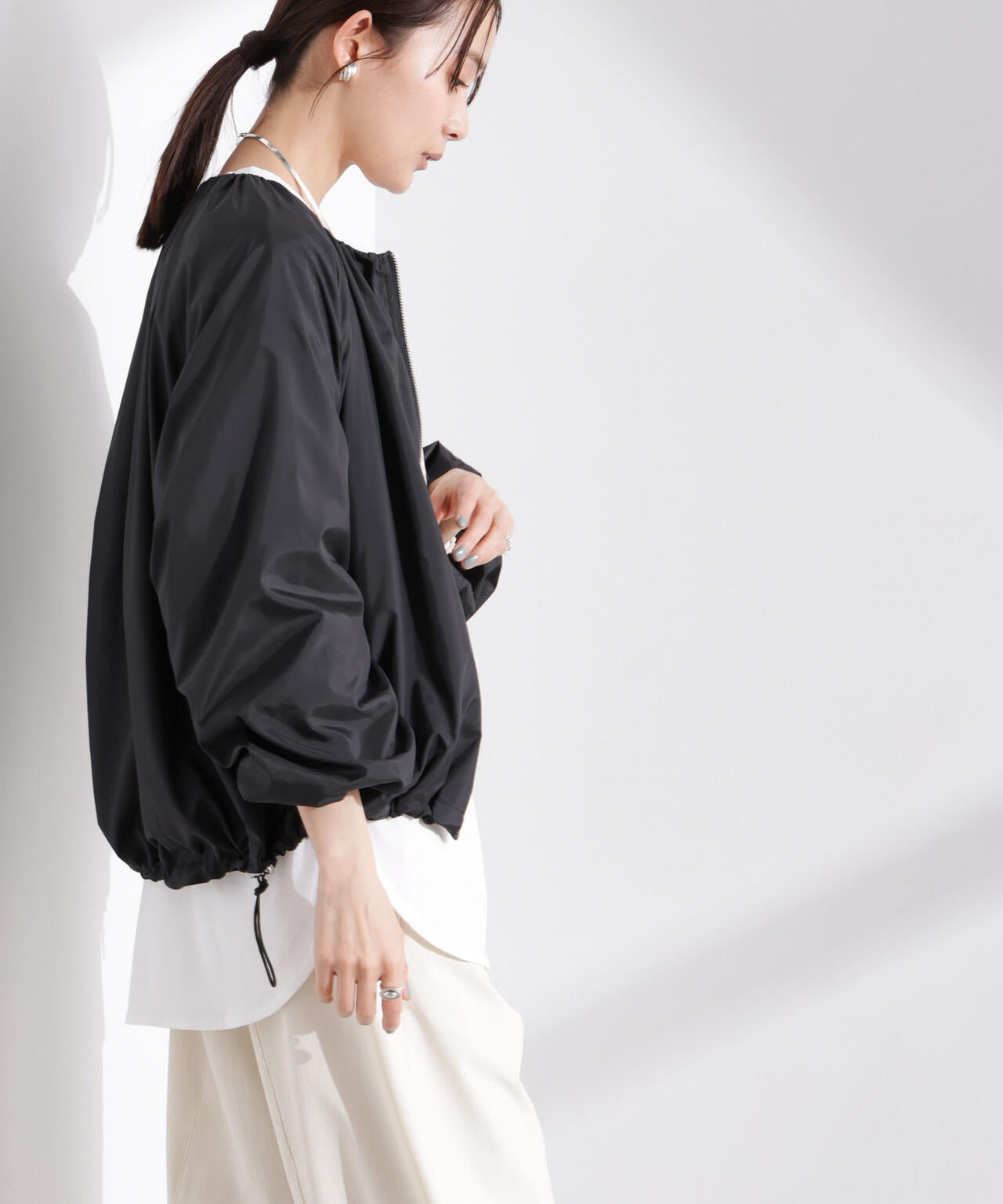 ソフトギャザージップブルゾン 6735112303