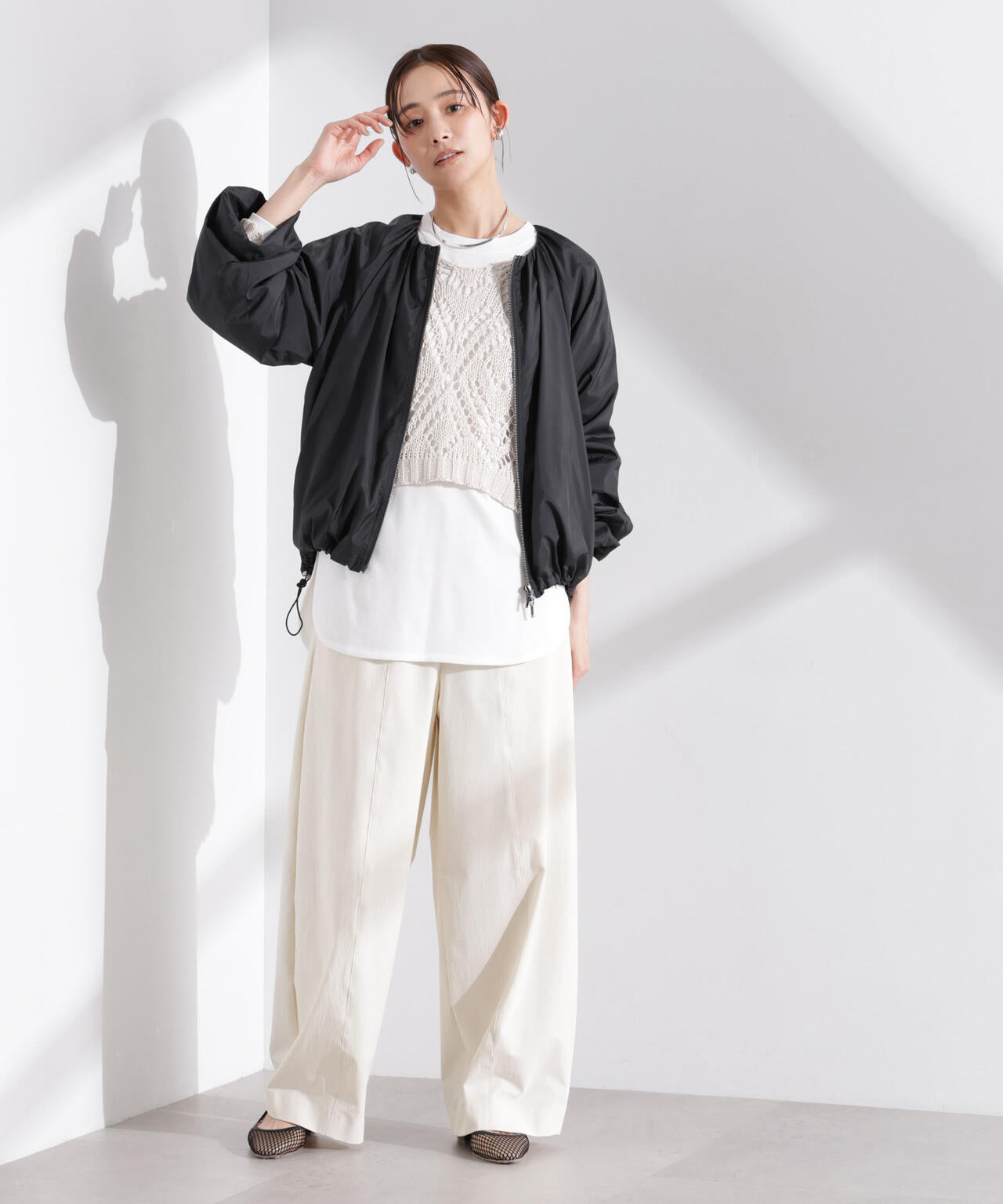 ソフトギャザージップブルゾン 6735112303