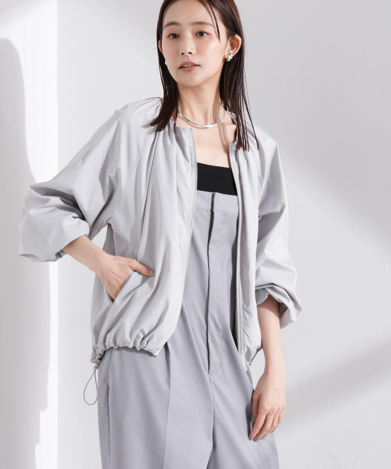 ソフトギャザージップブルゾン 6735112303