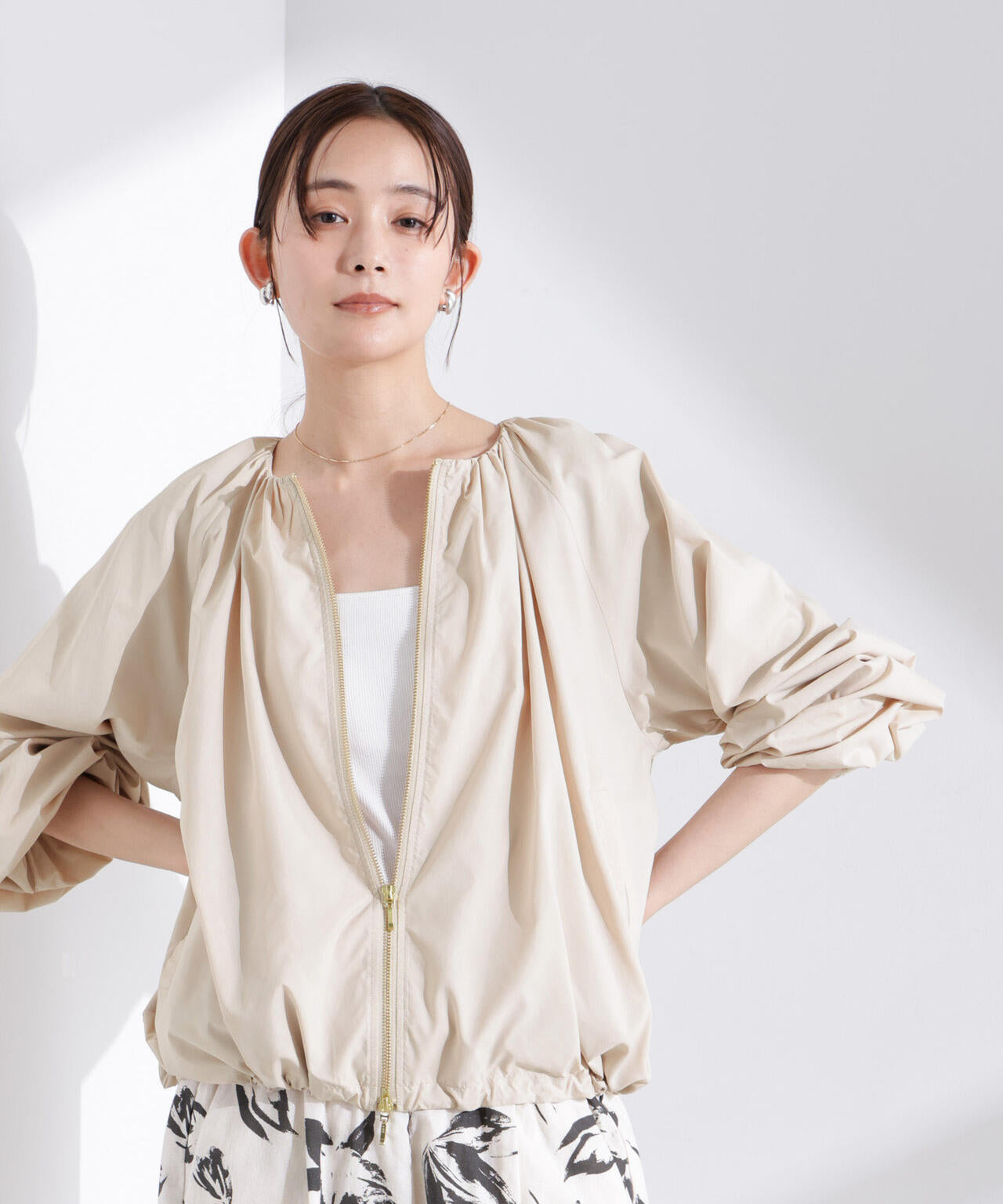 ソフトギャザージップブルゾン 6735112303