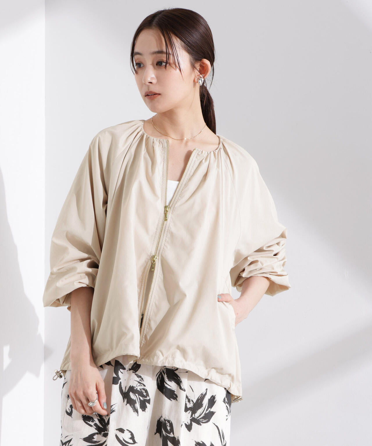 ソフトギャザージップブルゾン 6735112303