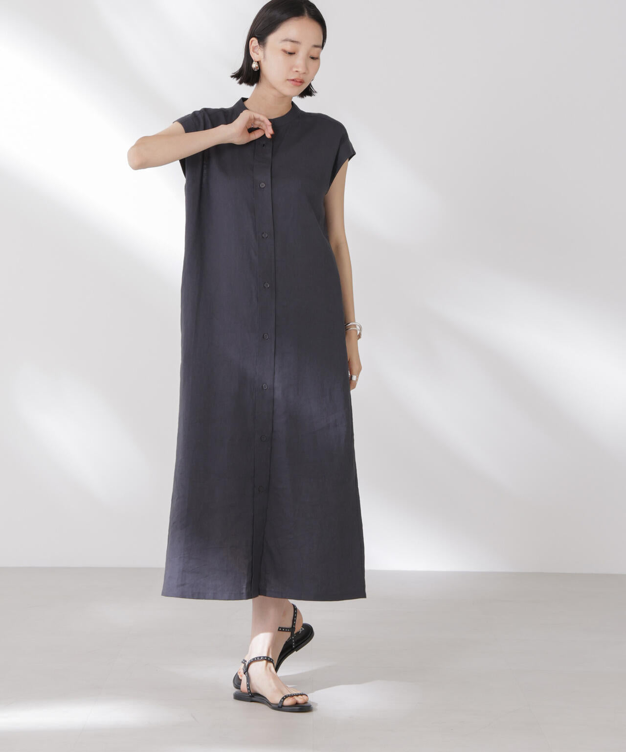 Anti Smell Linen フレンチスリーブワンピース 6735119314