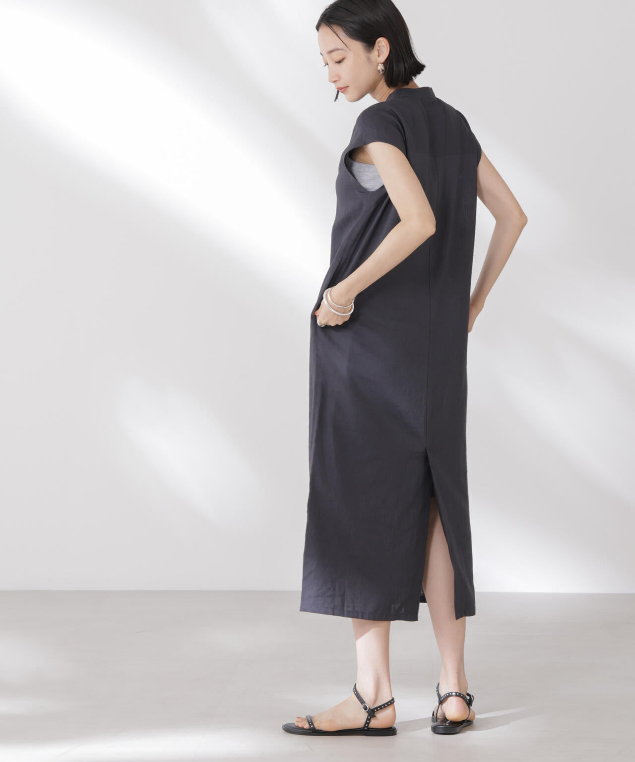 Anti Smell Linen フレンチスリーブワンピース 6735119314