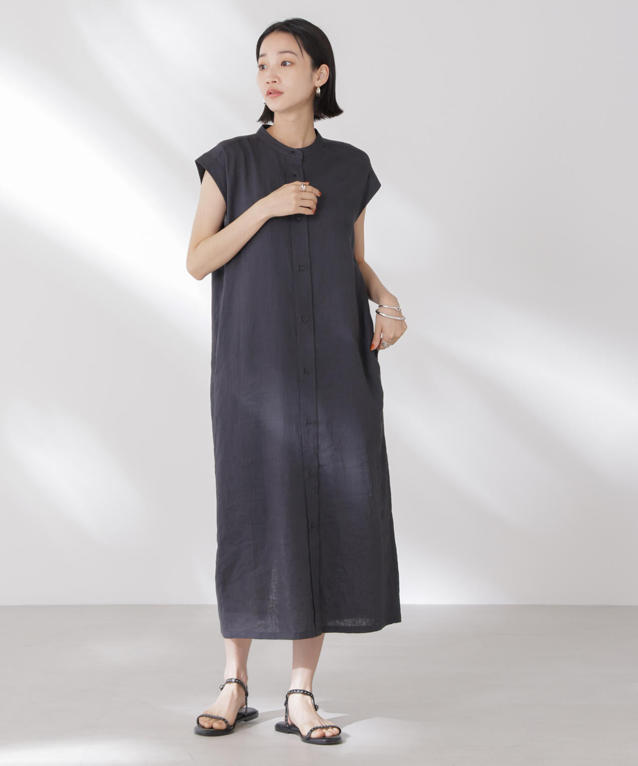 Anti Smell Linen フレンチスリーブワンピース 6735119314