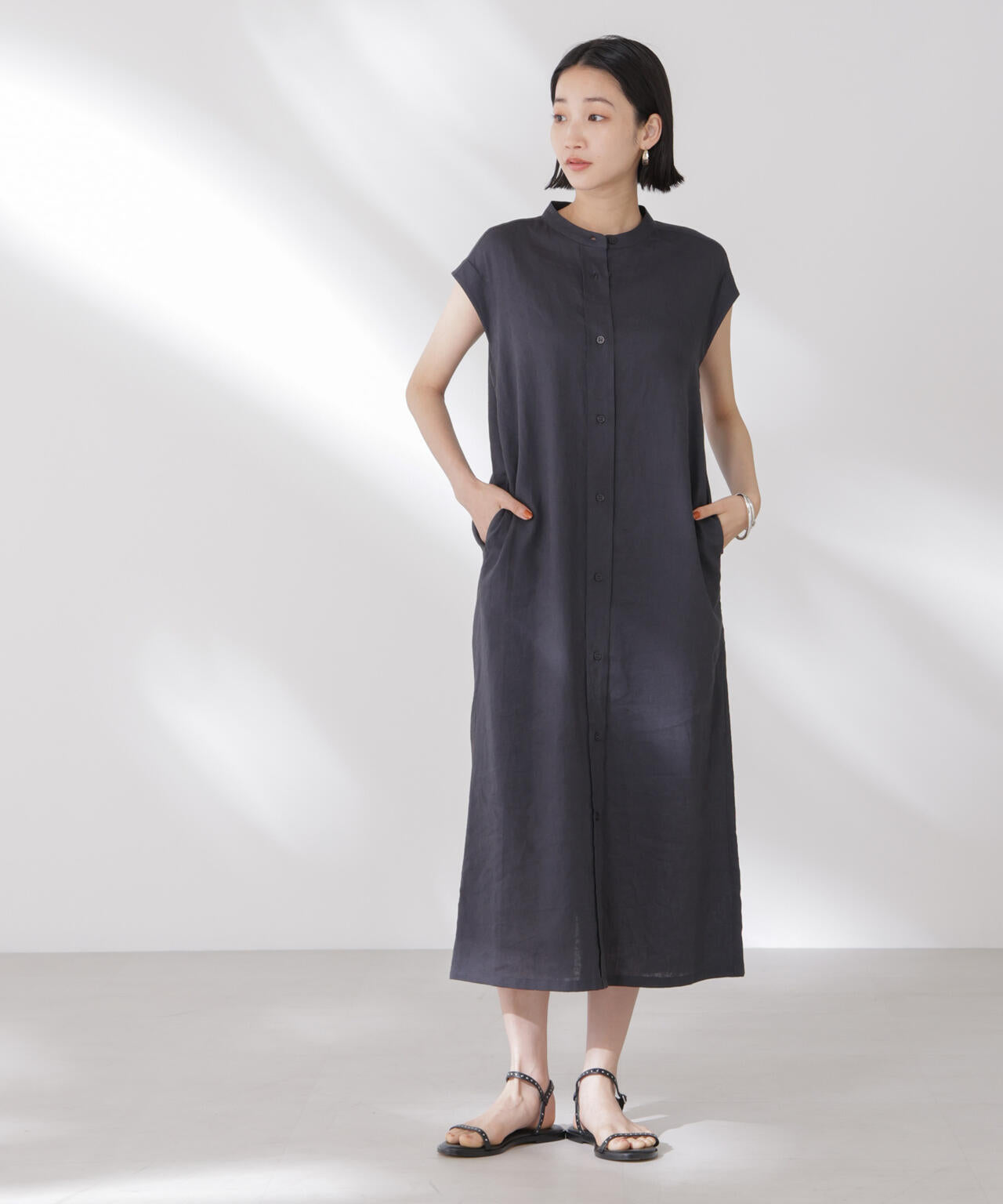 Anti Smell Linen フレンチスリーブワンピース 6735119314