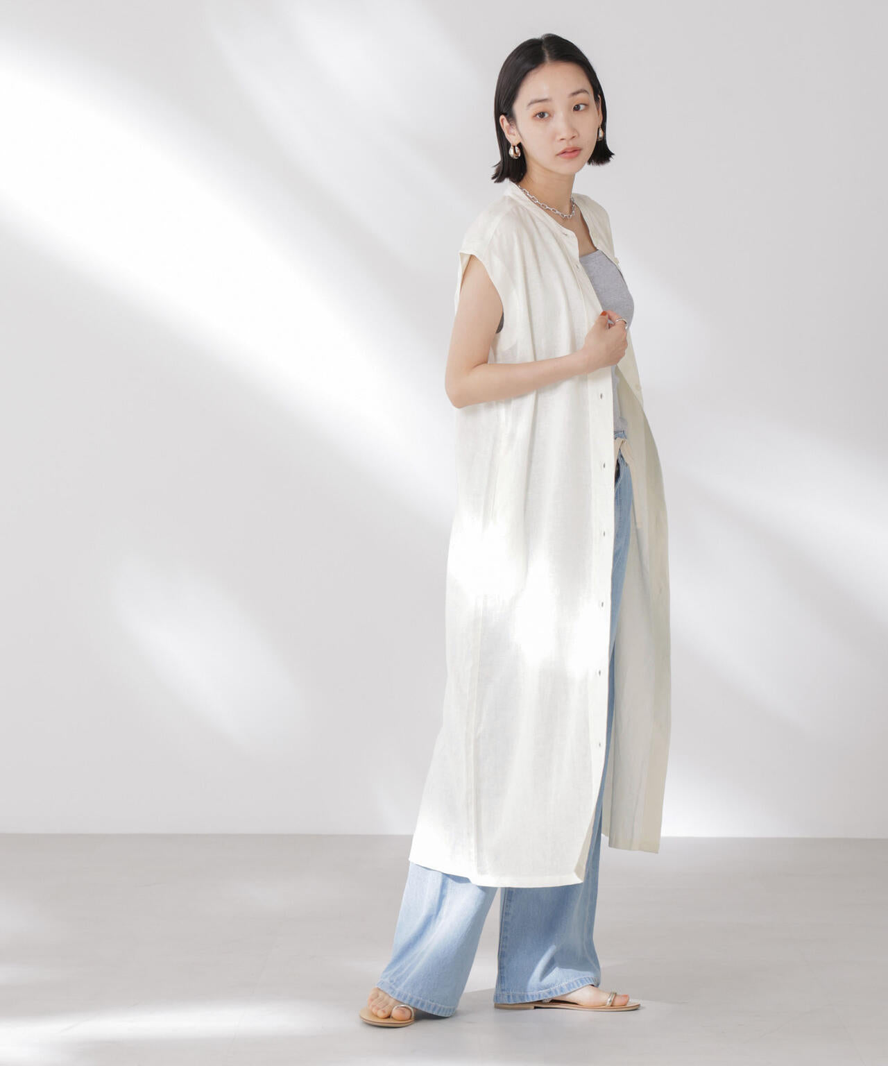 Anti Smell Linen フレンチスリーブワンピース 6735119314