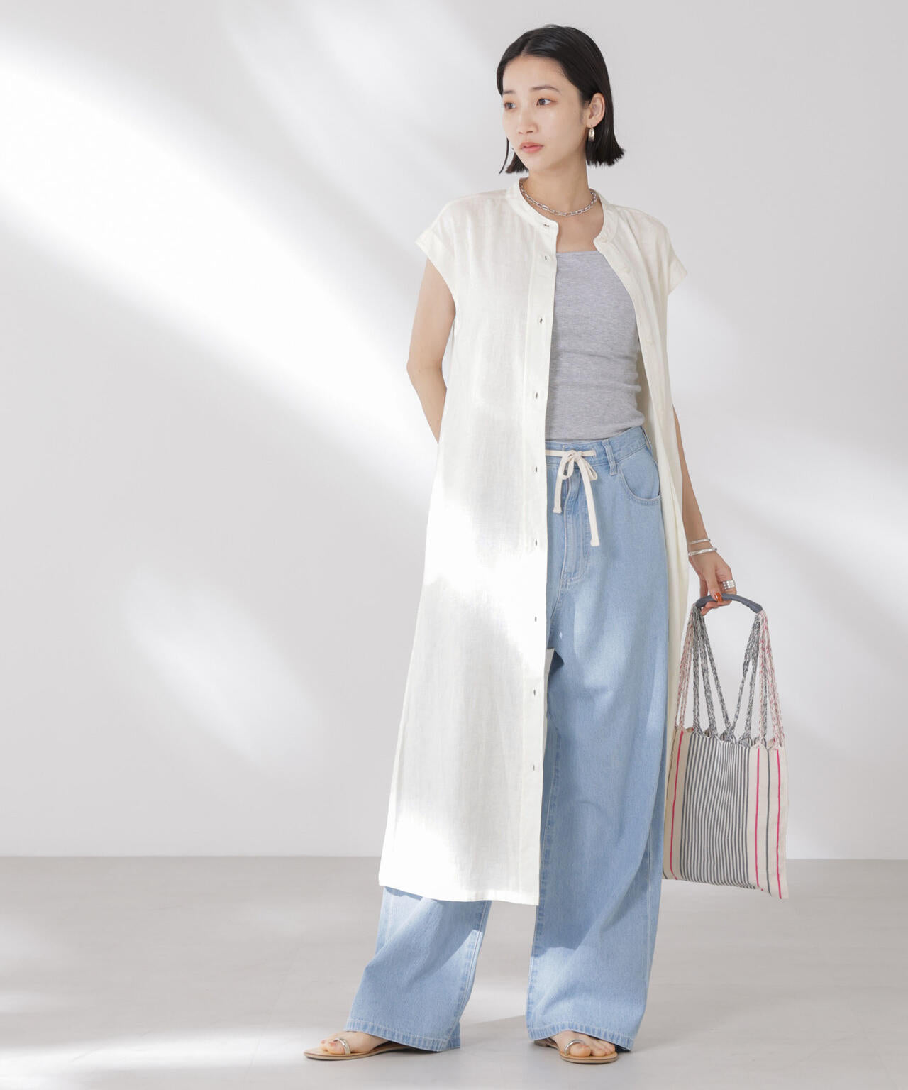 Anti Smell Linen フレンチスリーブワンピース 6735119314