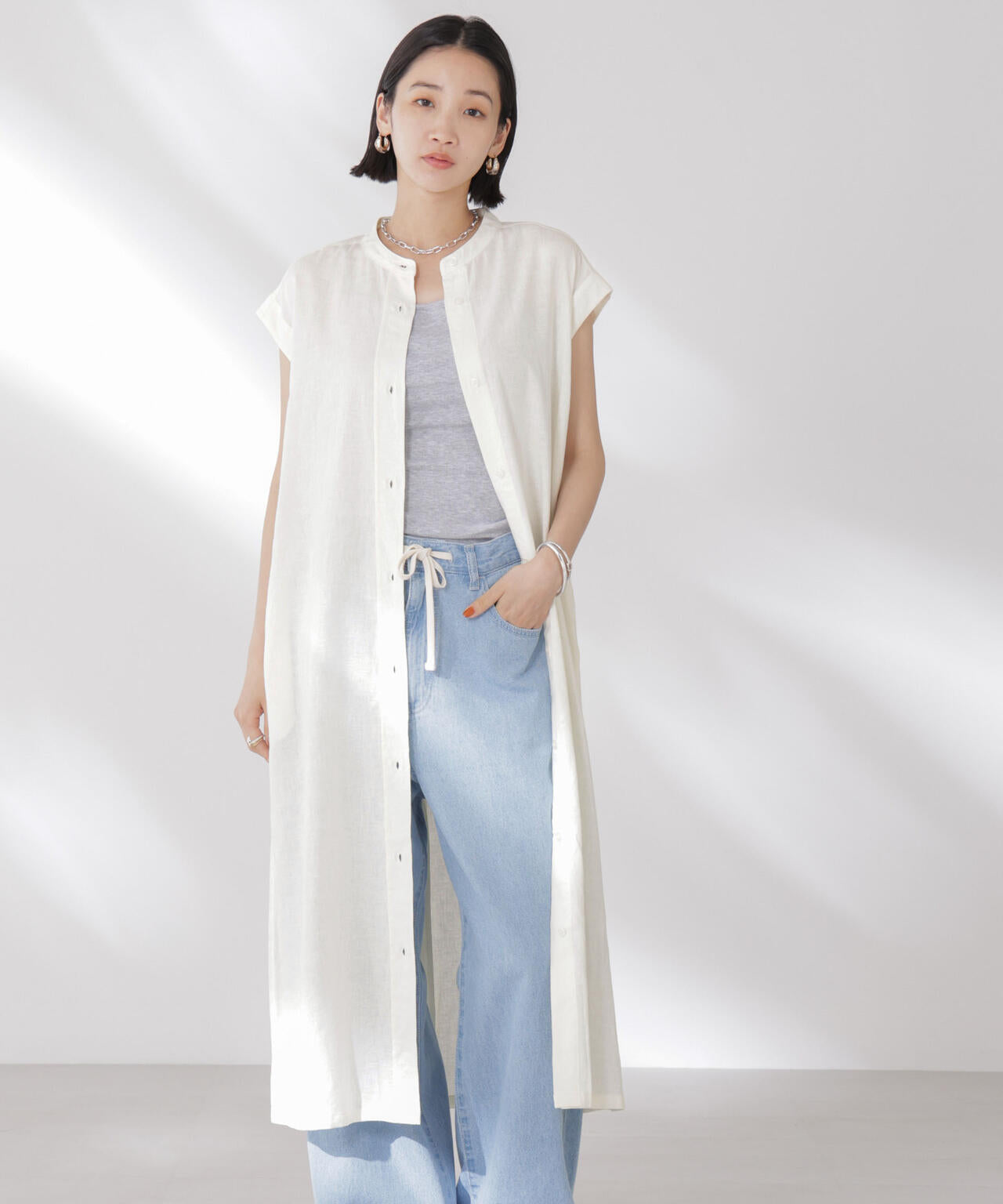 Anti Smell Linen フレンチスリーブワンピース 6735119314