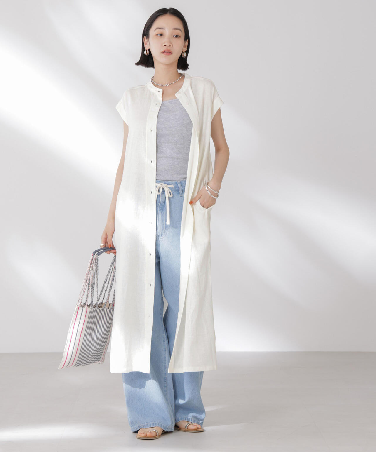 Anti Smell Linen フレンチスリーブワンピース 6735119314