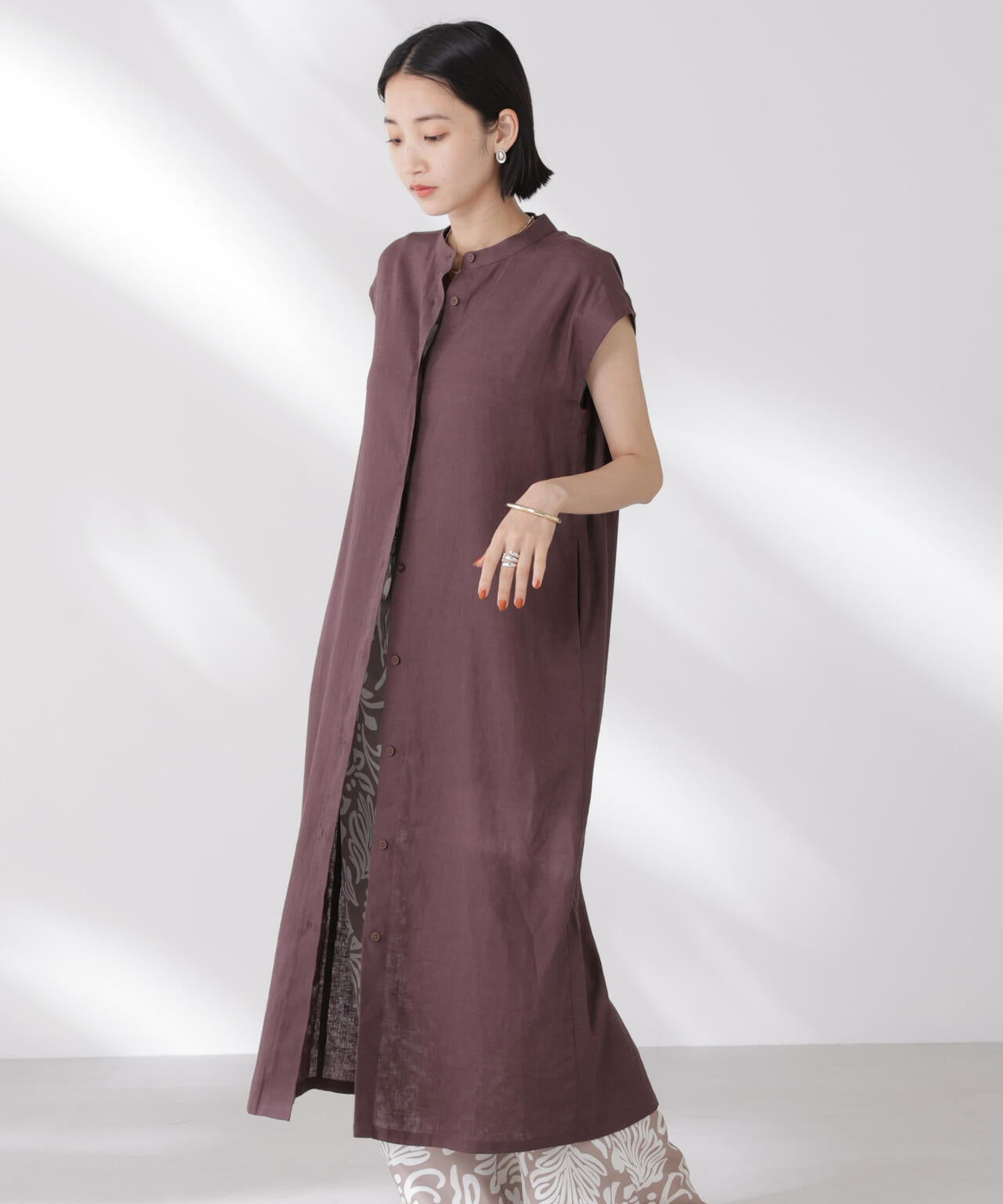 Anti Smell Linen フレンチスリーブワンピース 6735119314