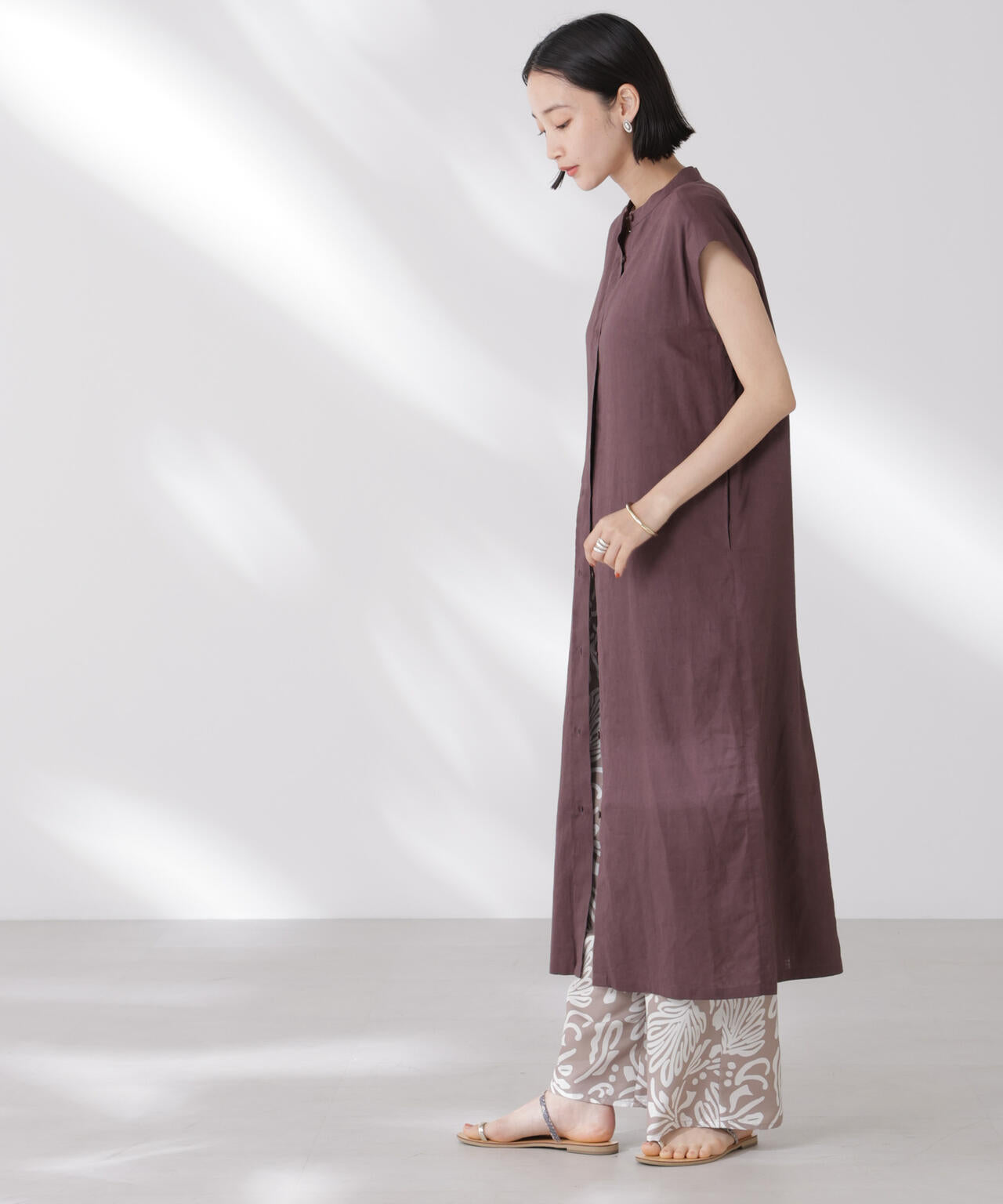 Anti Smell Linen フレンチスリーブワンピース 6735119314