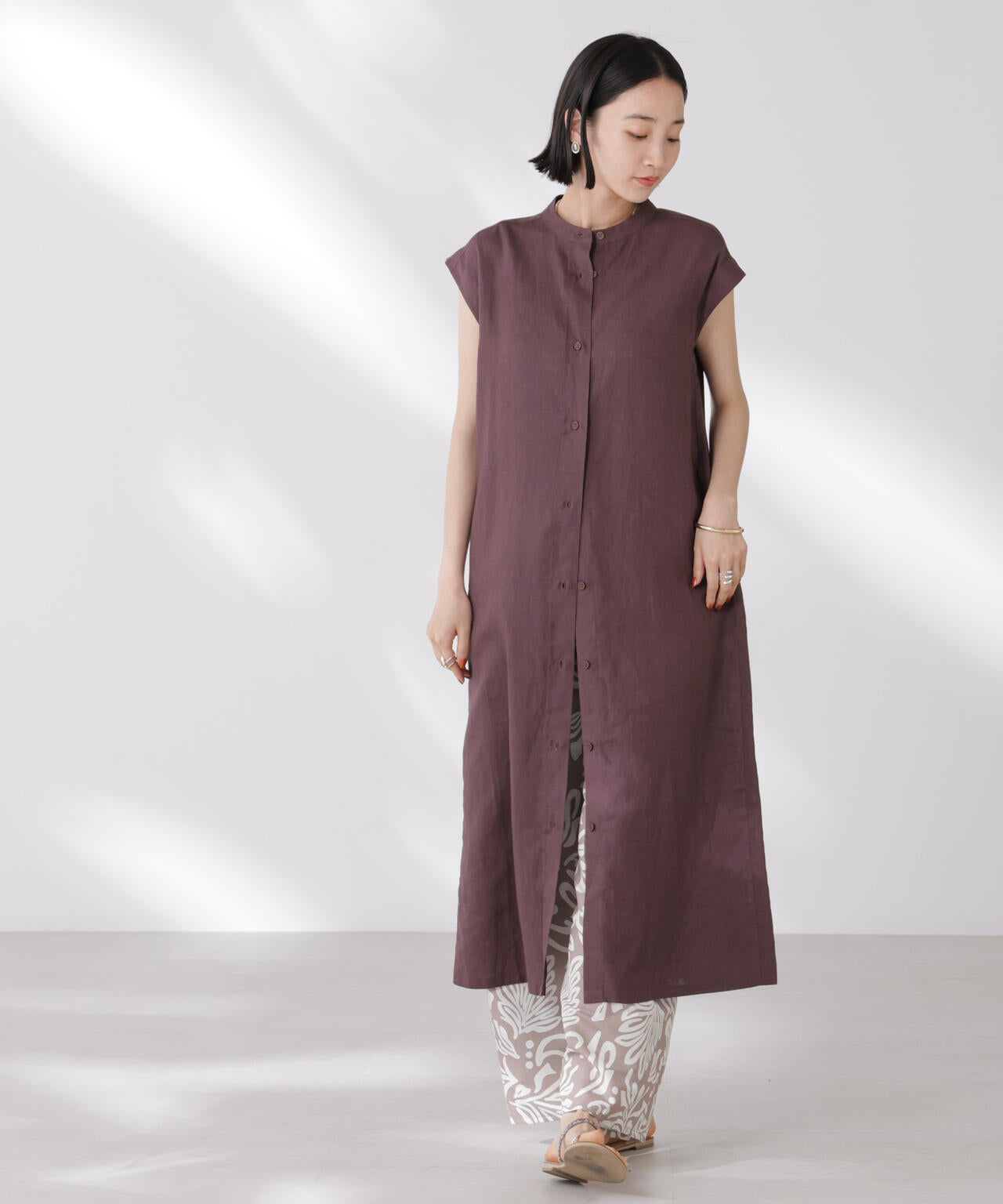 Anti Smell Linen フレンチスリーブワンピース 6735119314