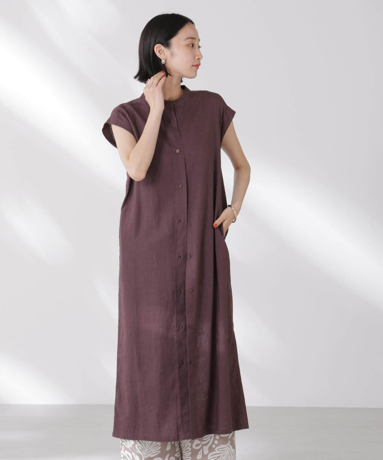 Anti Smell Linen フレンチスリーブワンピース 6735119314