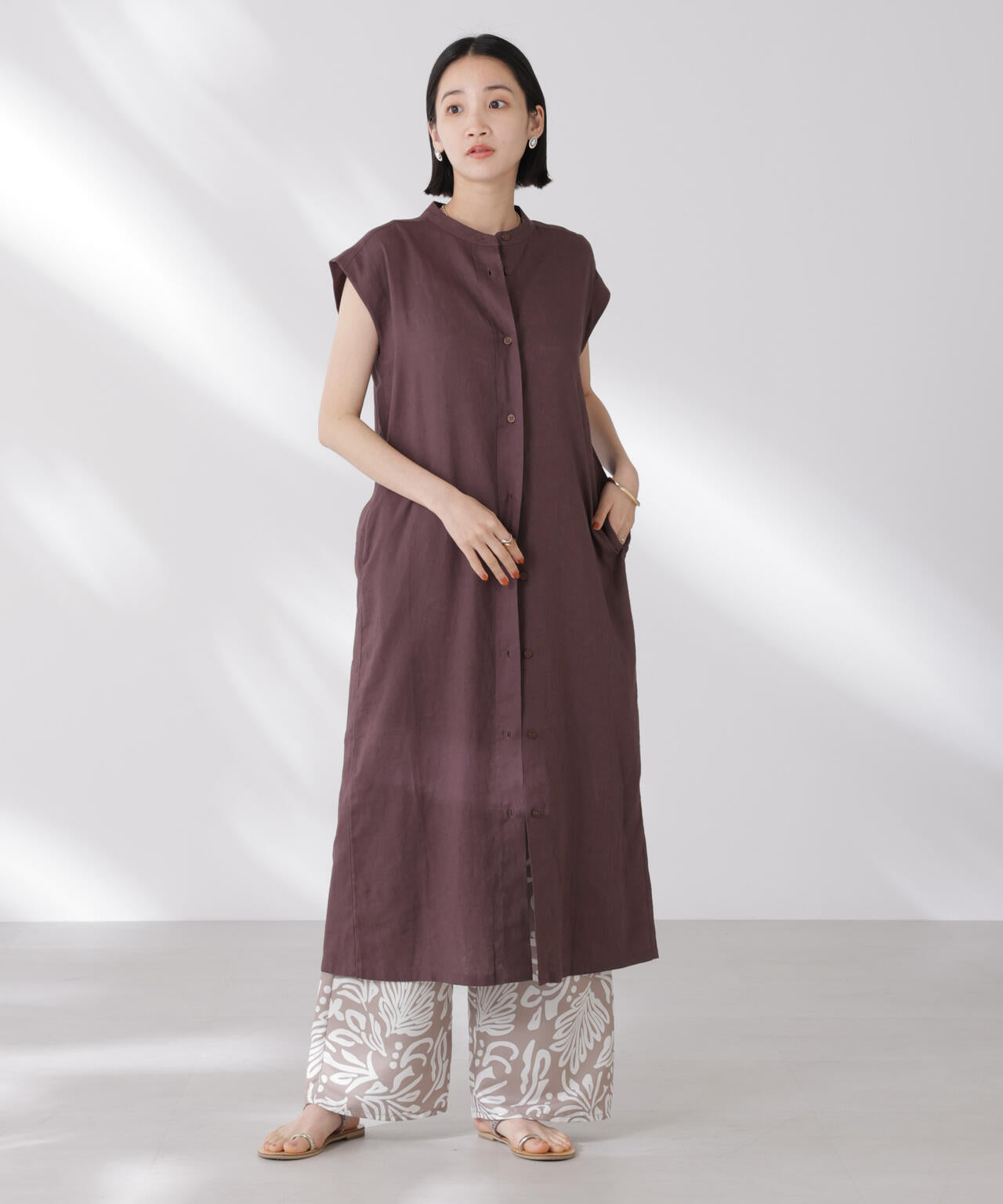 Anti Smell Linen フレンチスリーブワンピース 6735119314