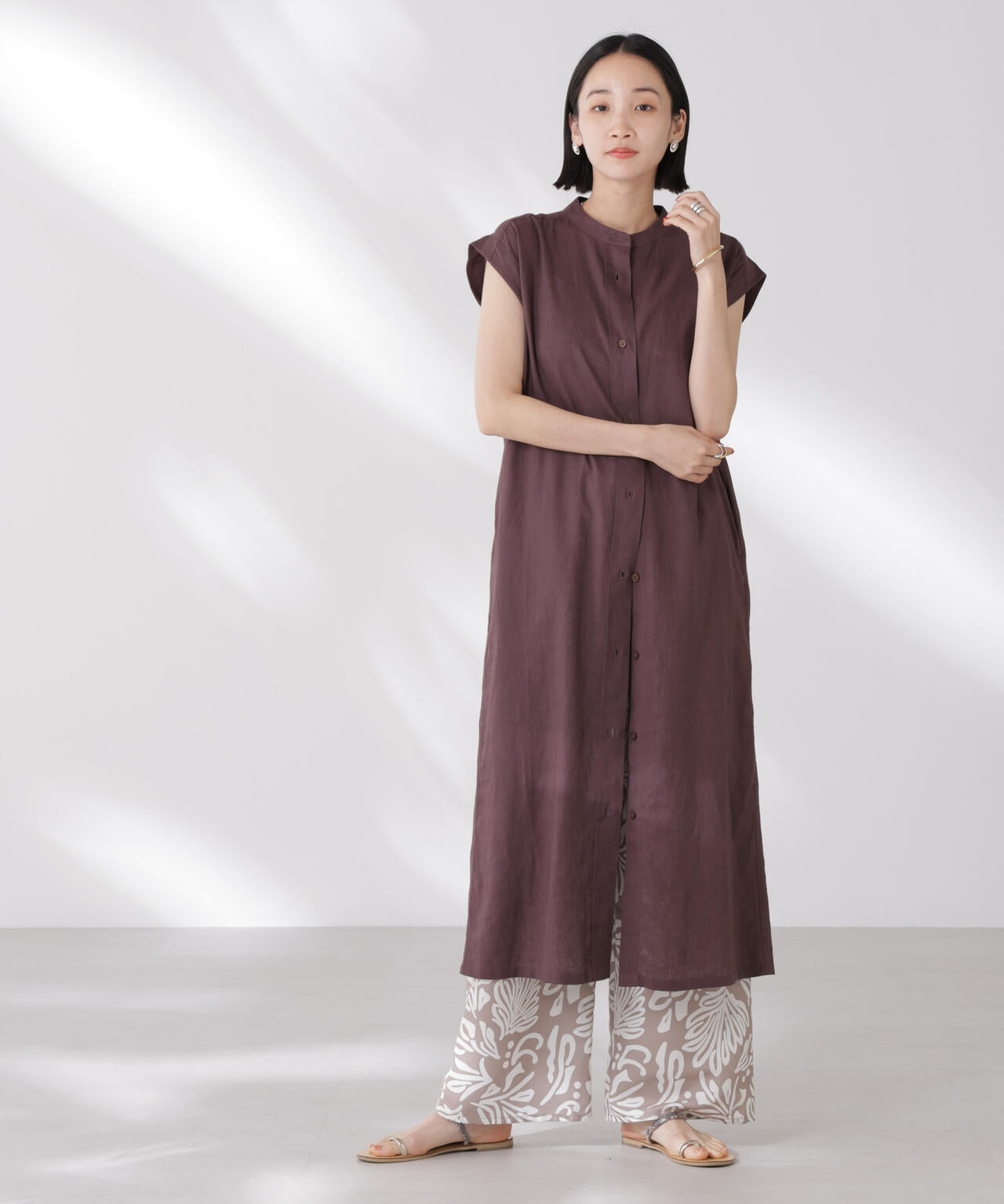 Anti Smell Linen フレンチスリーブワンピース 6735119314