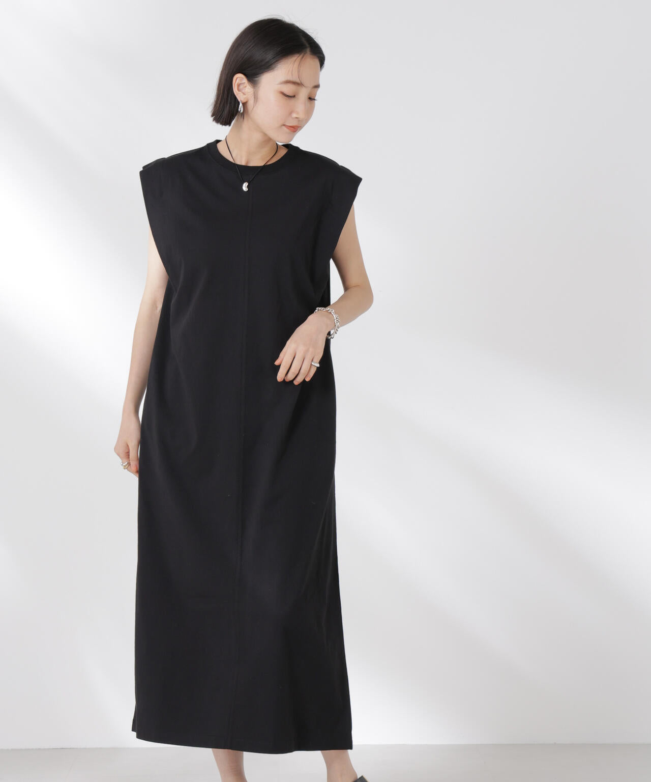 STORATECH 機能素材タックスリーブカットワンピース 6735119331